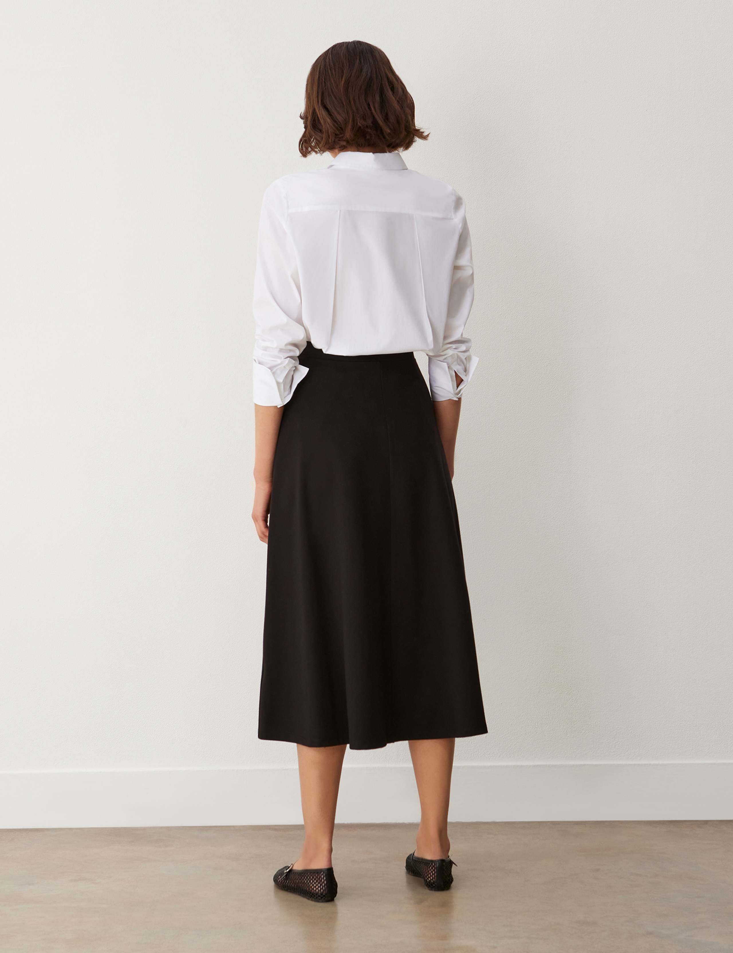 Ponte Jersey Midi A-Line Skirt 3 of 4