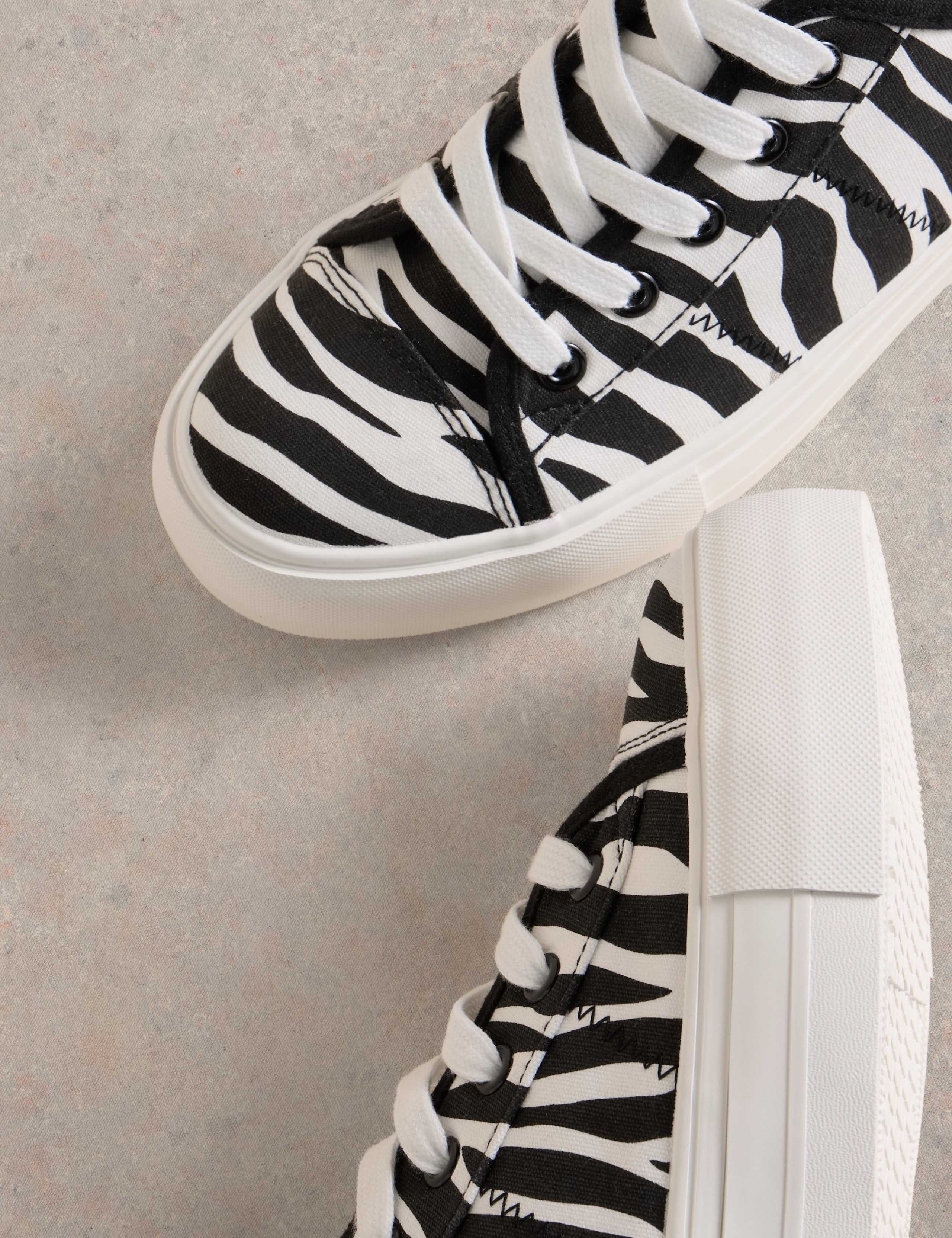 Canvas Animal Print Platform Trainers 4 of 4