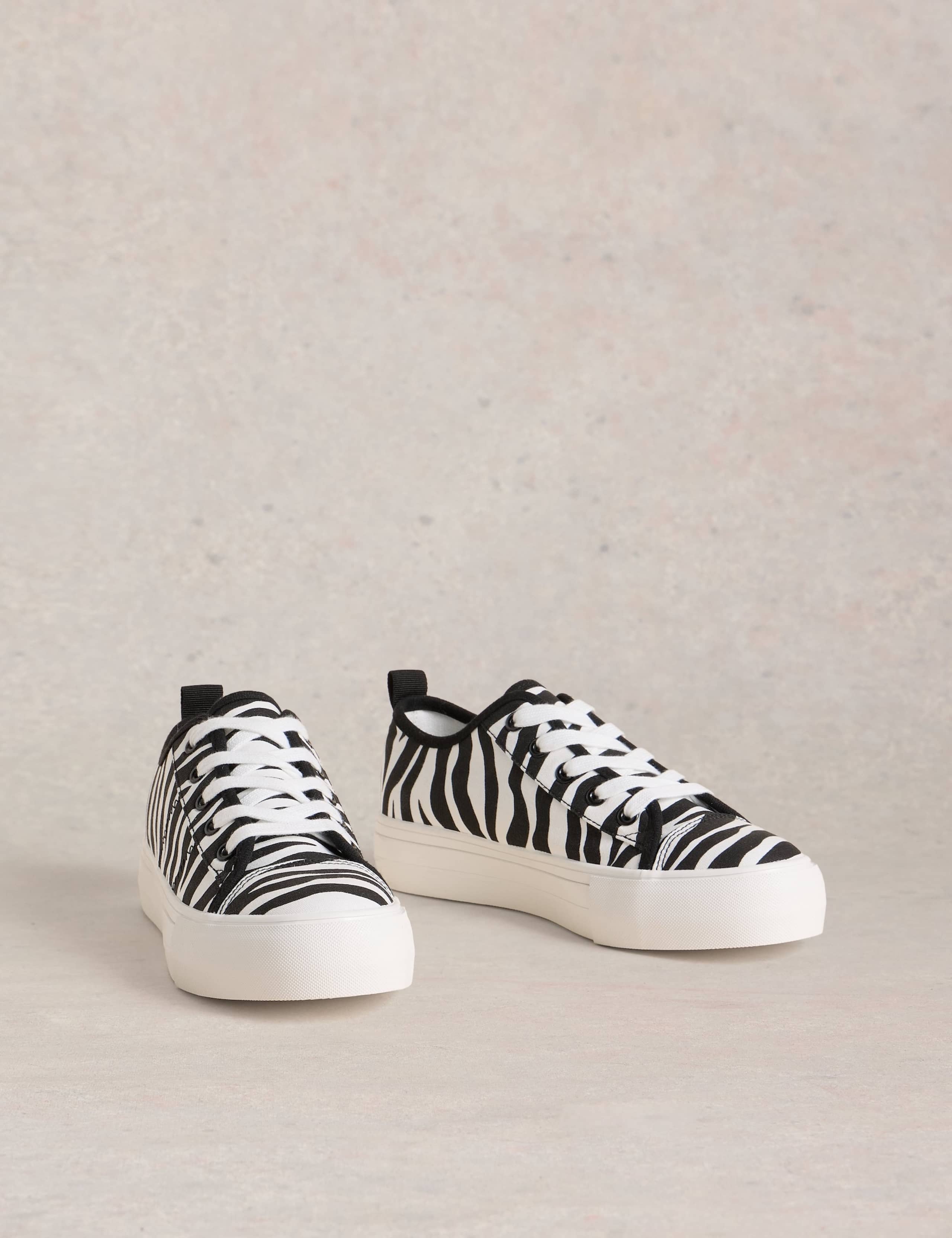 Canvas Animal Print Platform Trainers 2 of 4