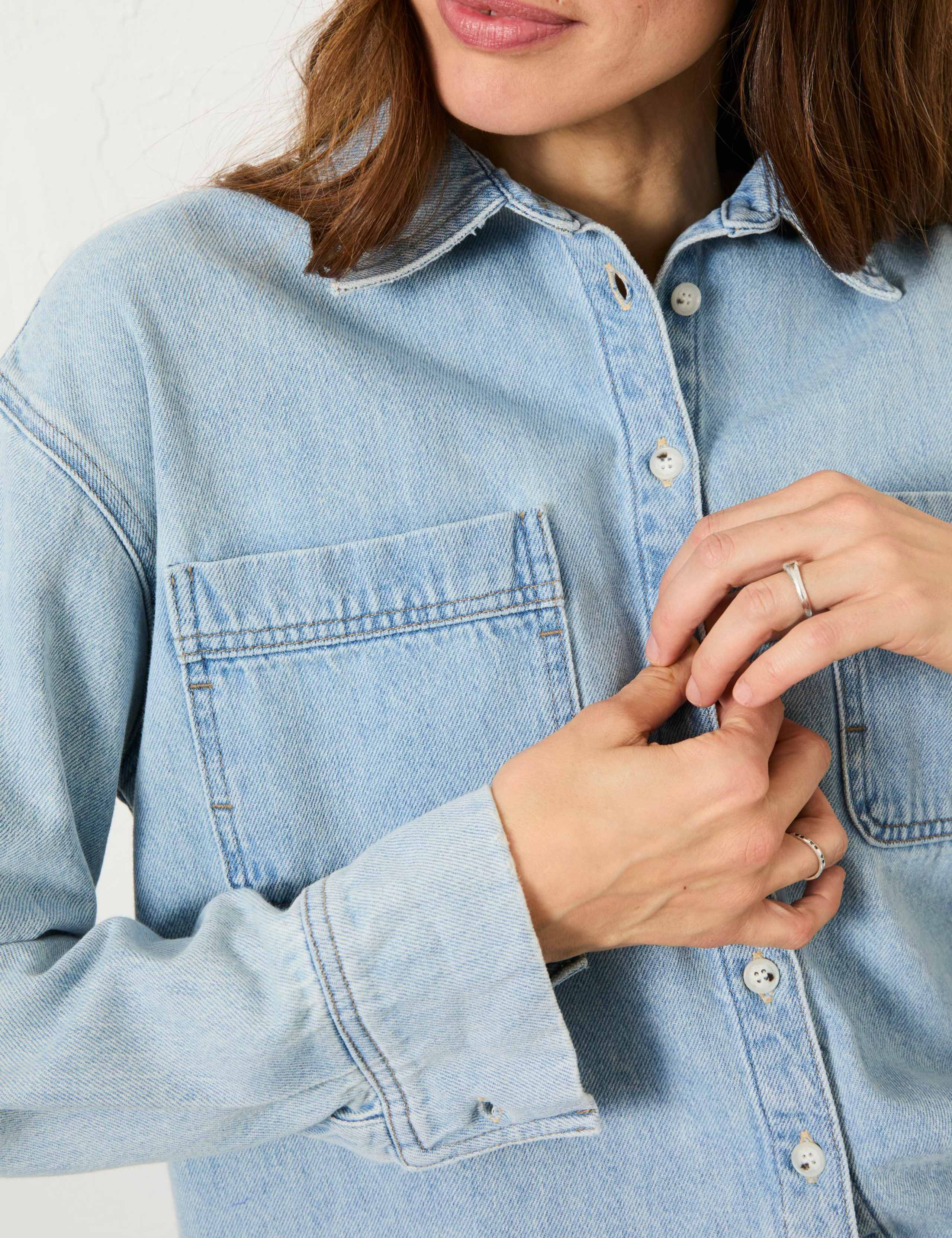 Pure Cotton Collared Button Through Shirt 5 of 5