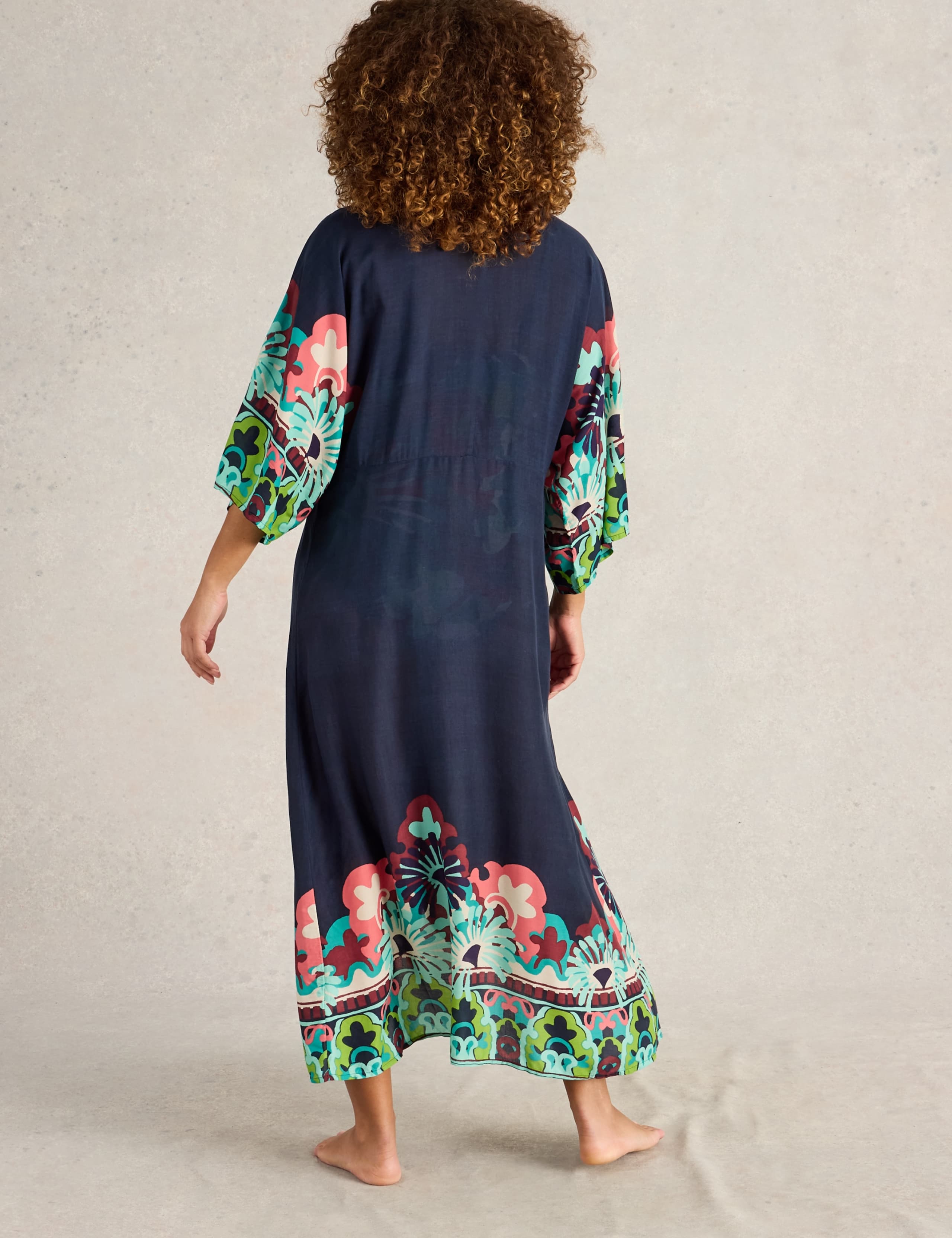 Printed V-Neck Midaxi Kimono 5 of 7