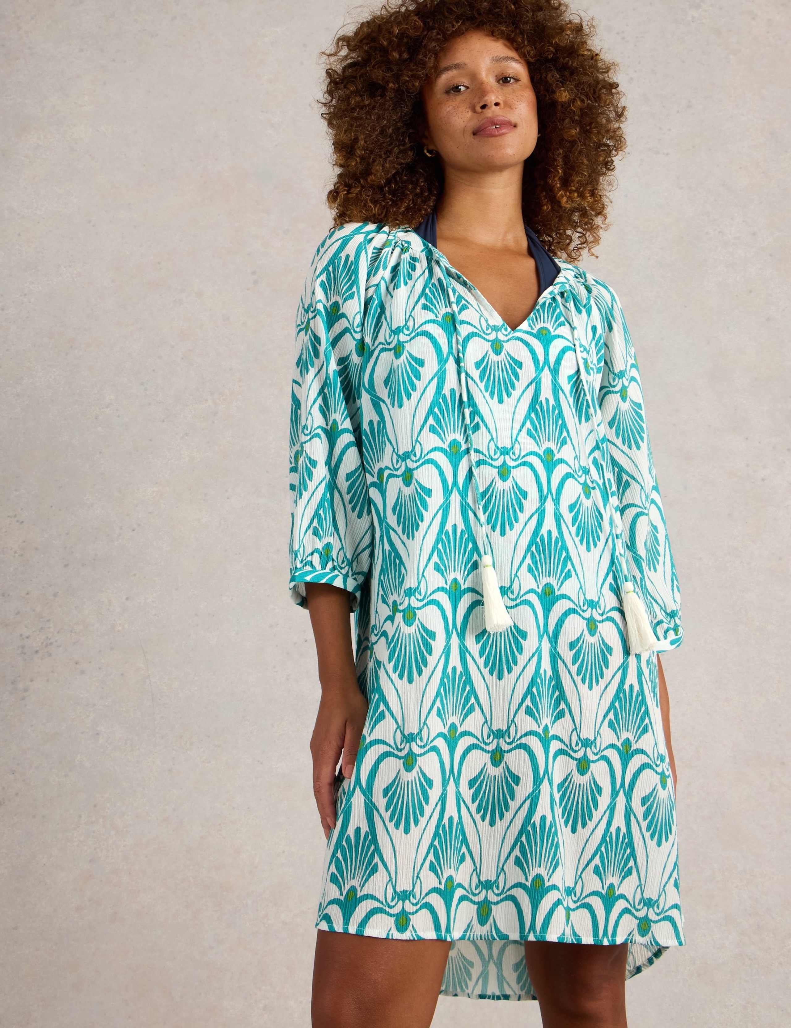 Pure Cotton Printed Kaftan Beach Dress 6 of 7