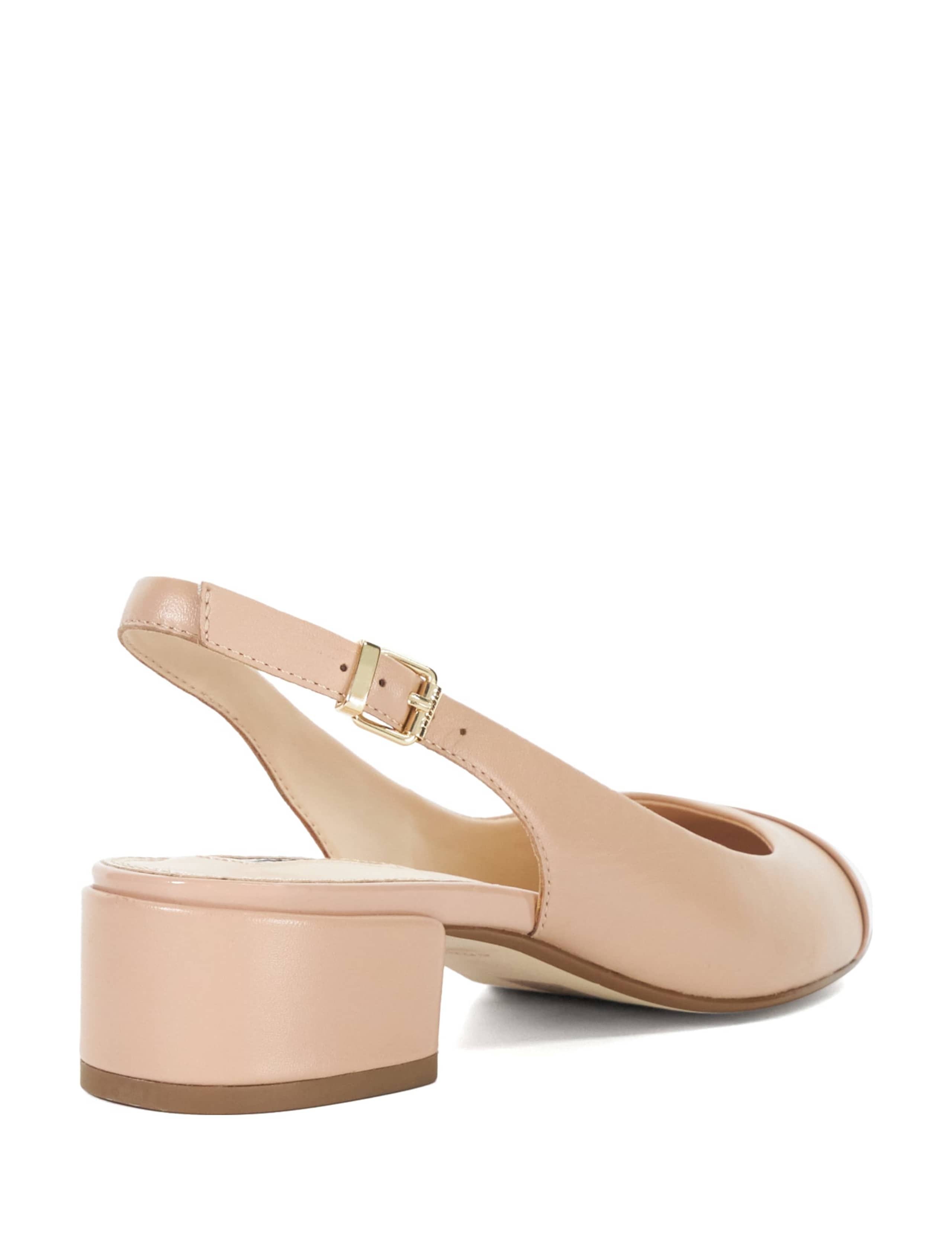 Leather Block Heel Slingback Shoes 3 of 5