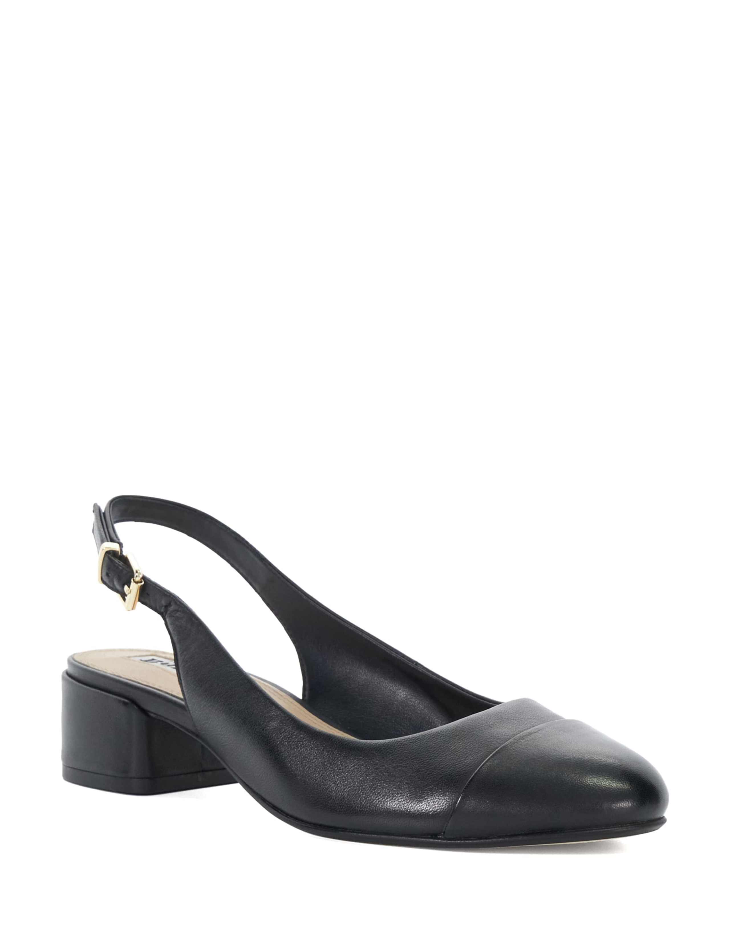 Leather Block Heel Slingback Shoes 2 of 5
