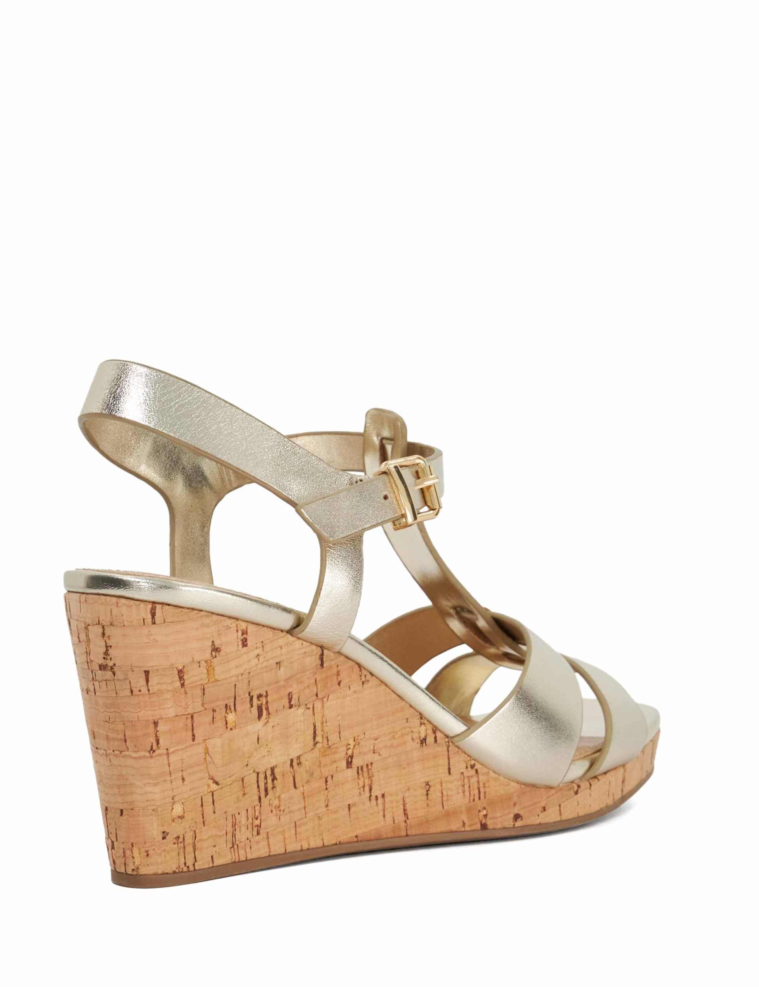 Leather T Bar Wedge Espadrilles 5 of 6