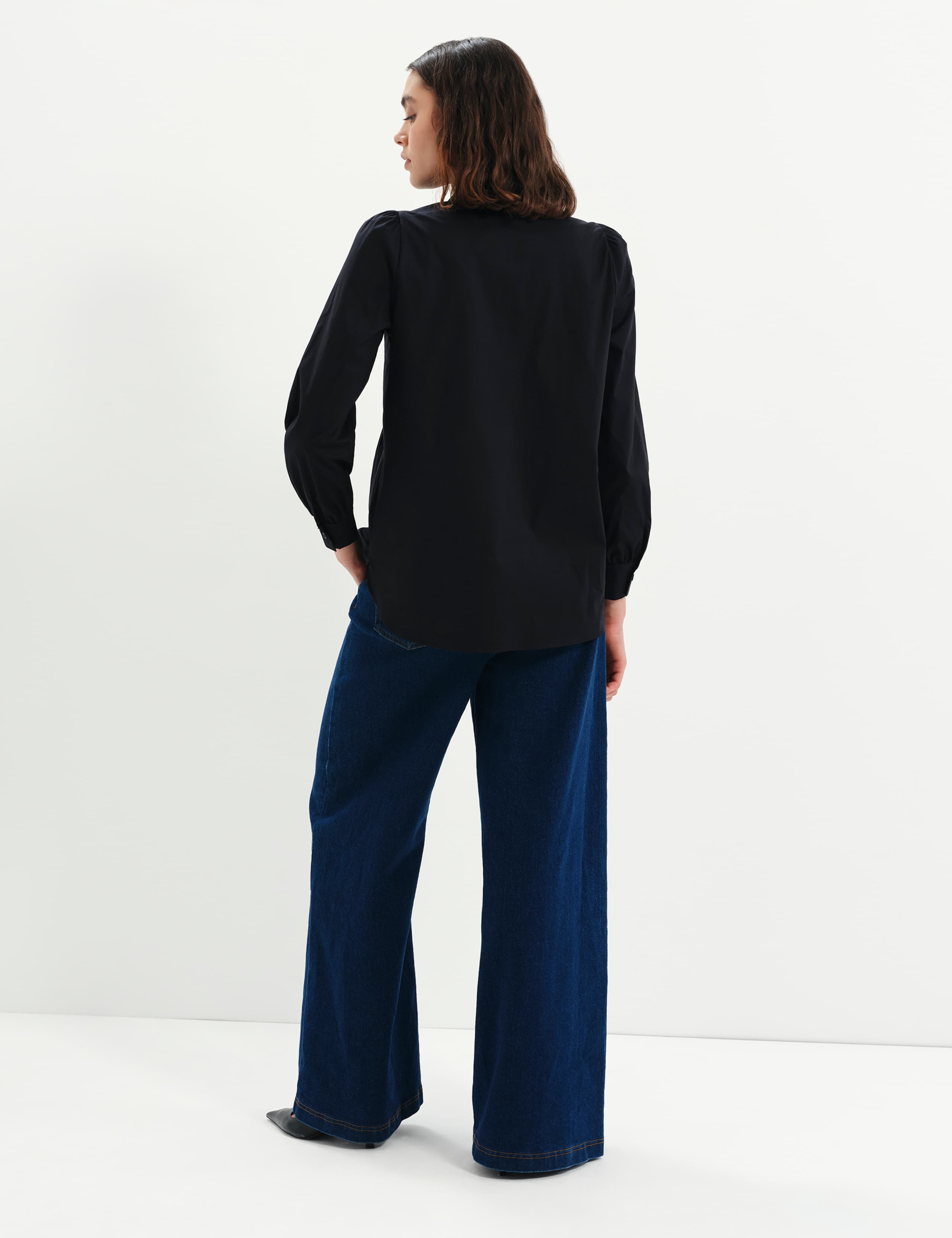 Cotton Rich Collared Pintuck Shirt 7 of 7