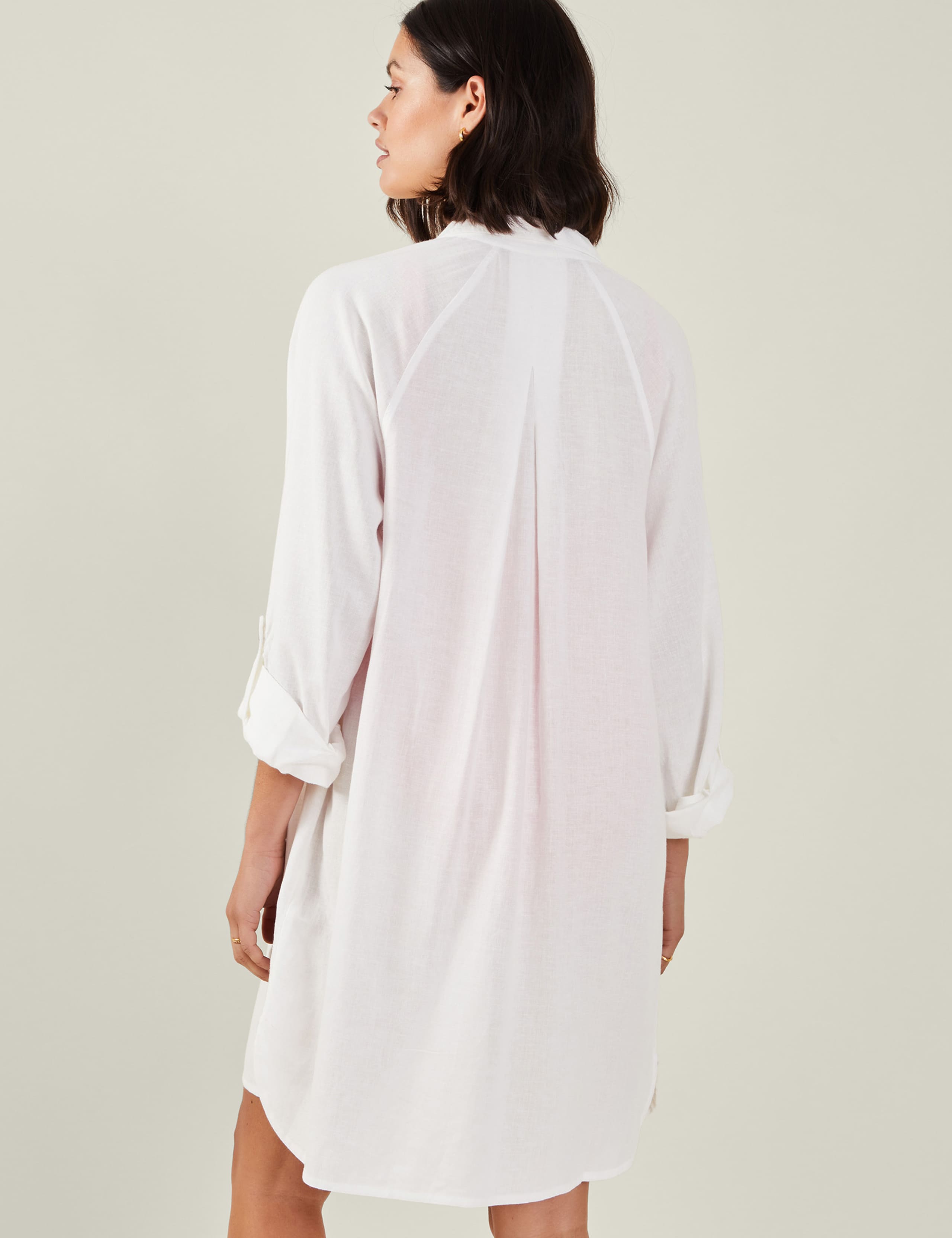 Collared Beach Shirt with Linen 3 of 4