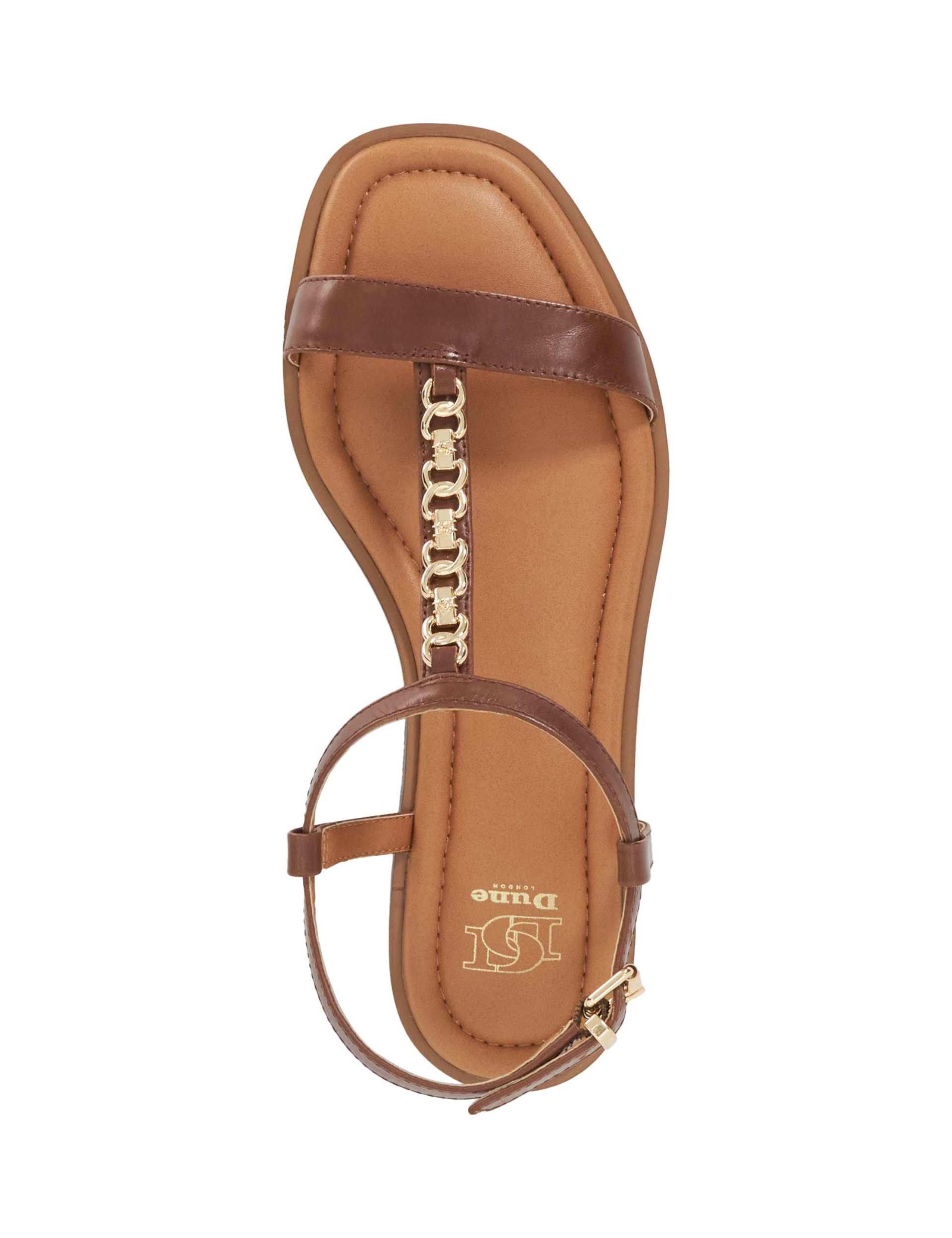 Leather Chain T Bar Flat Sandals 3 of 6