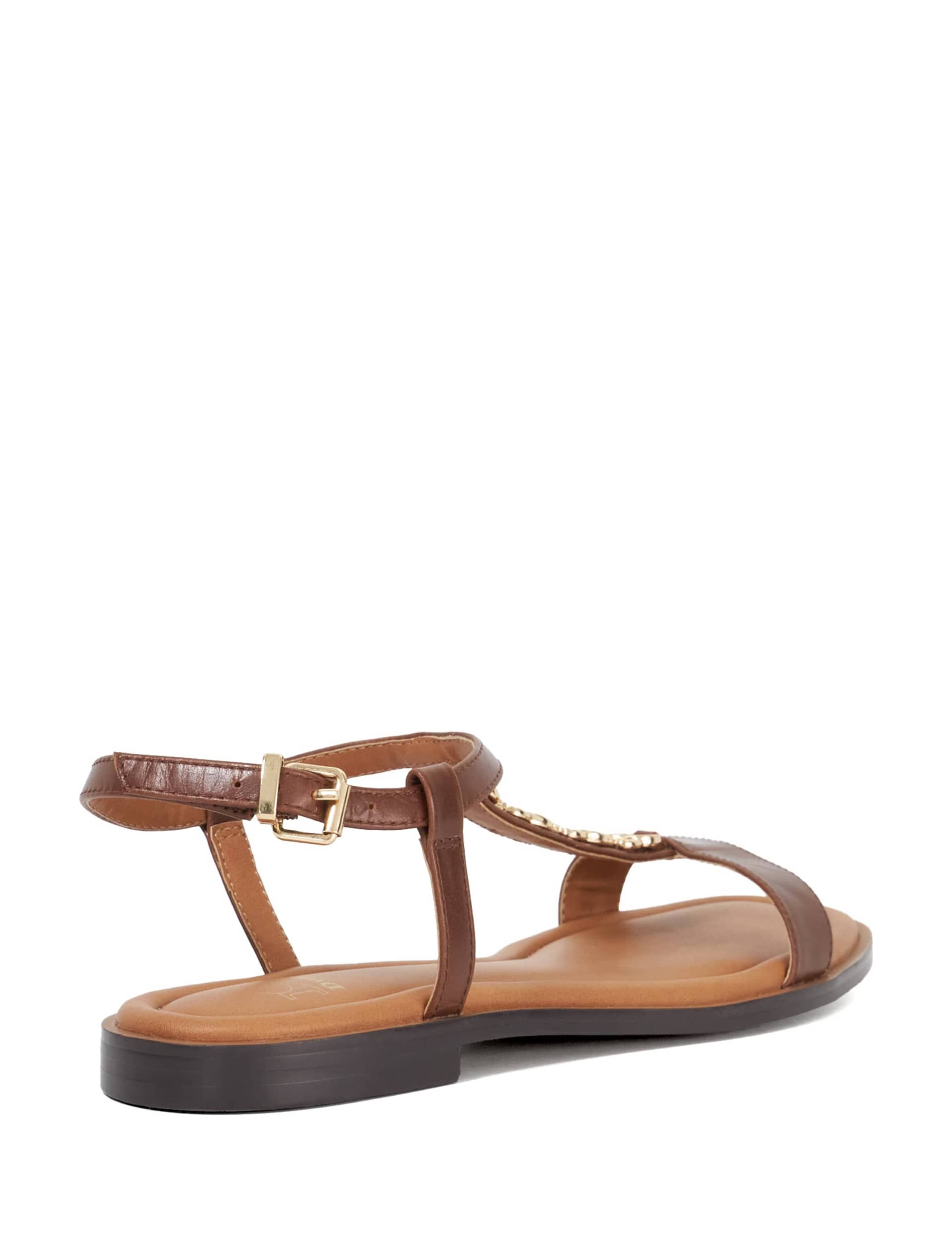 Leather Chain T Bar Flat Sandals 4 of 6