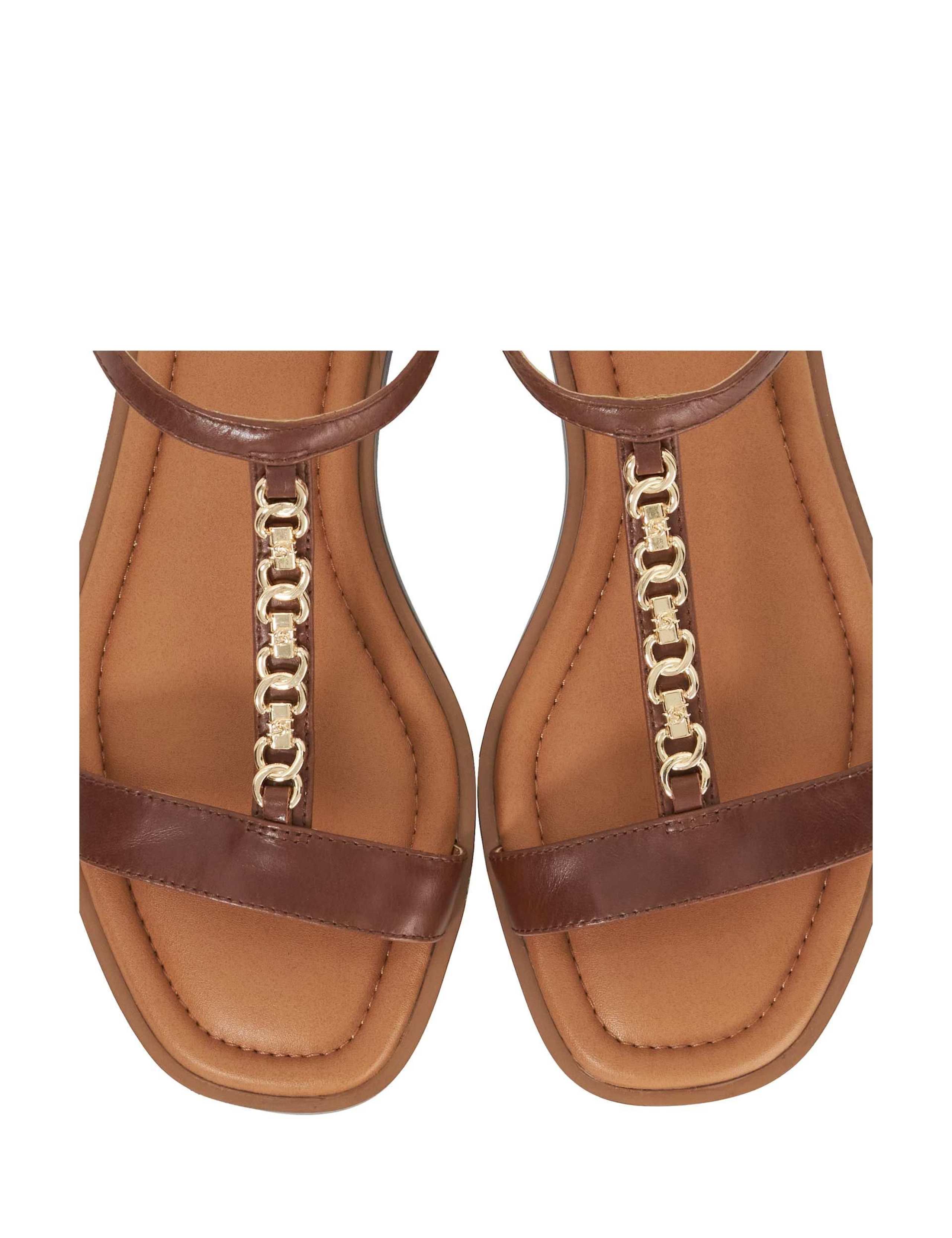 Leather Chain T Bar Flat Sandals 6 of 6