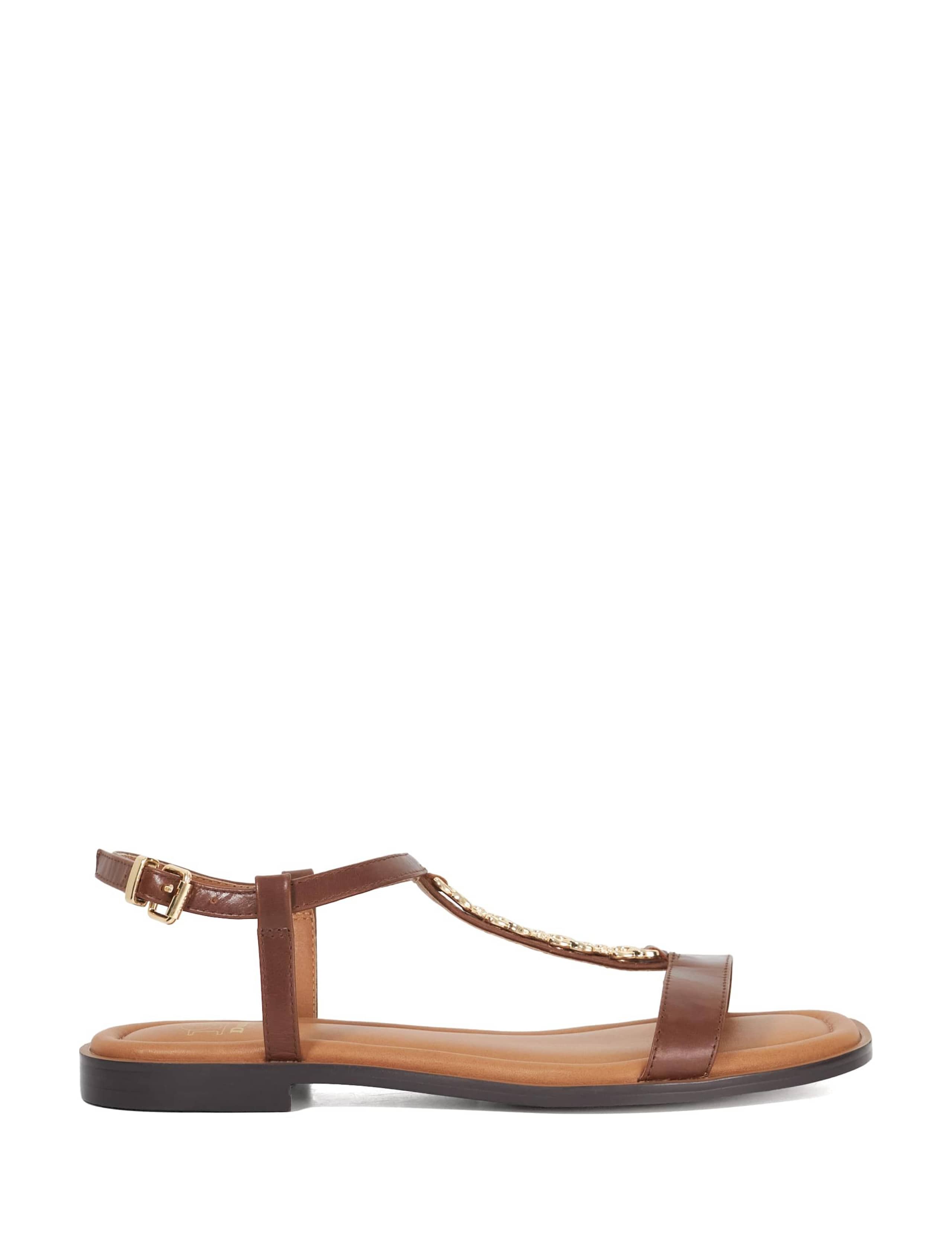 Leather Chain T Bar Flat Sandals 2 of 6