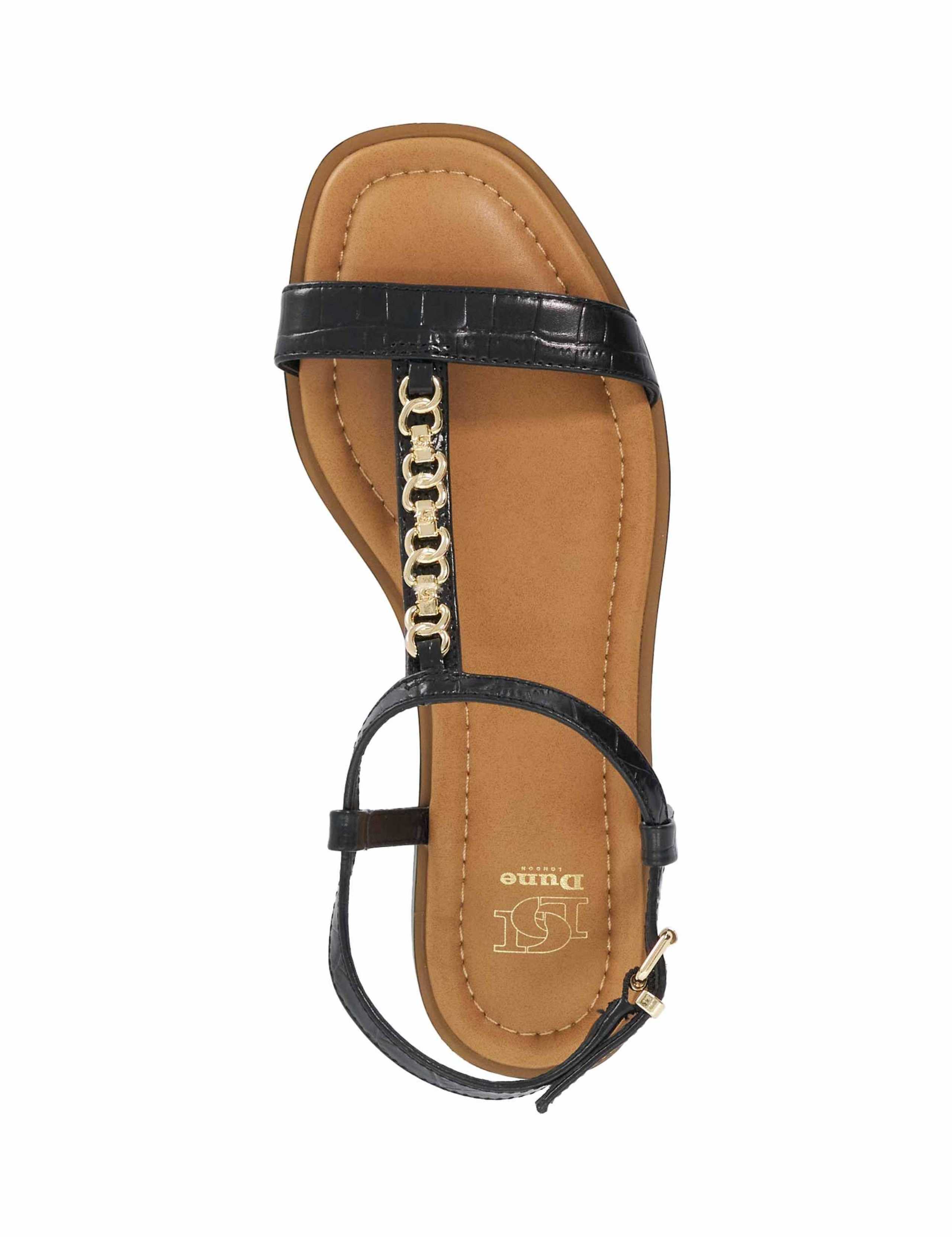 Leather Chain T Bar Flat Sandals 3 of 6