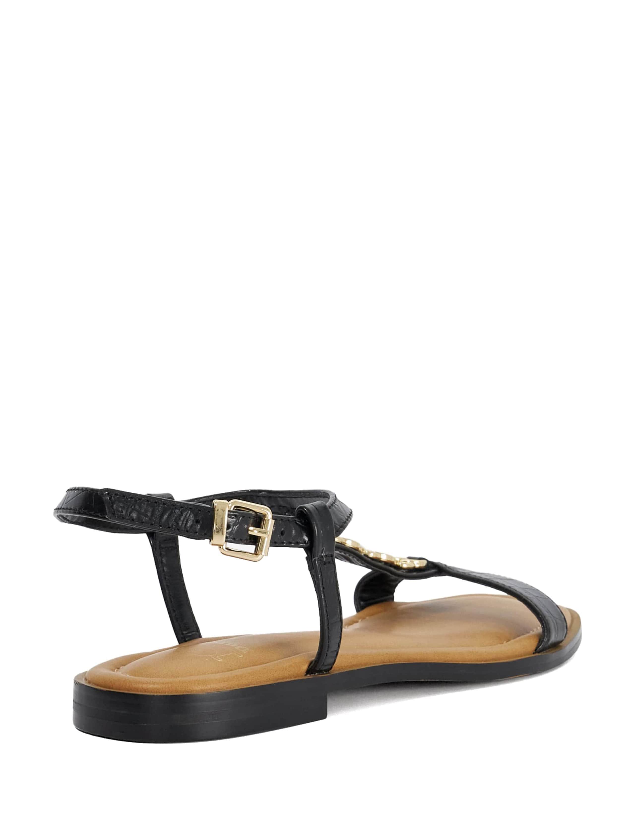 Leather Chain T Bar Flat Sandals 4 of 6