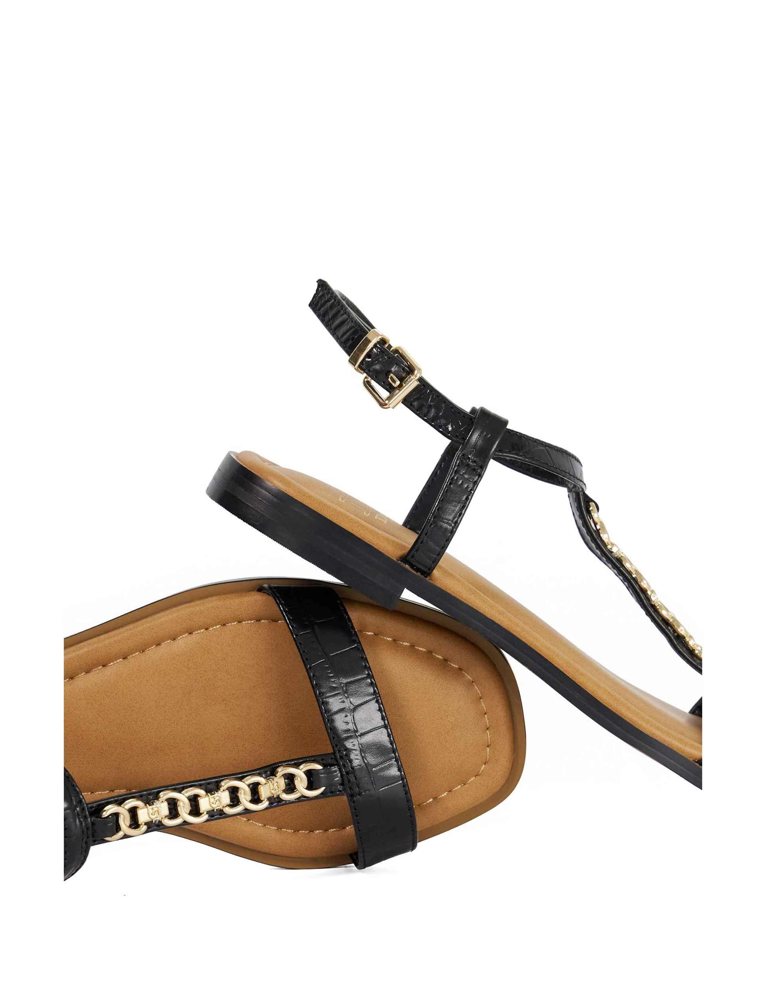 Leather Chain T Bar Flat Sandals 5 of 6