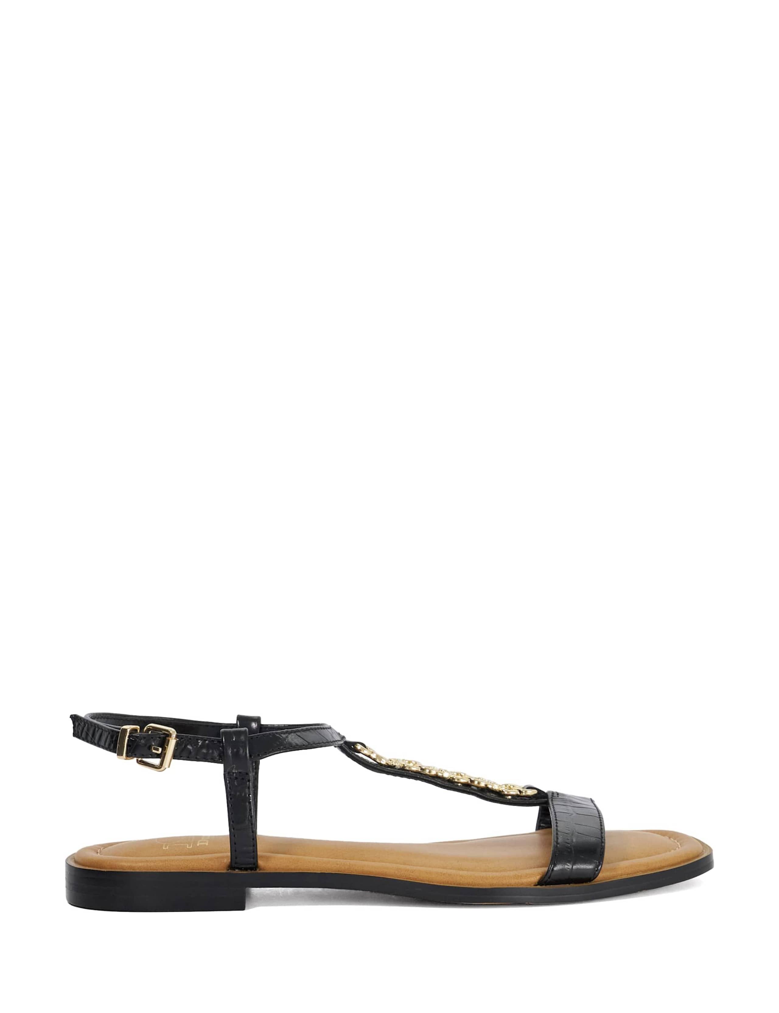 Leather Chain T Bar Flat Sandals 6 of 6