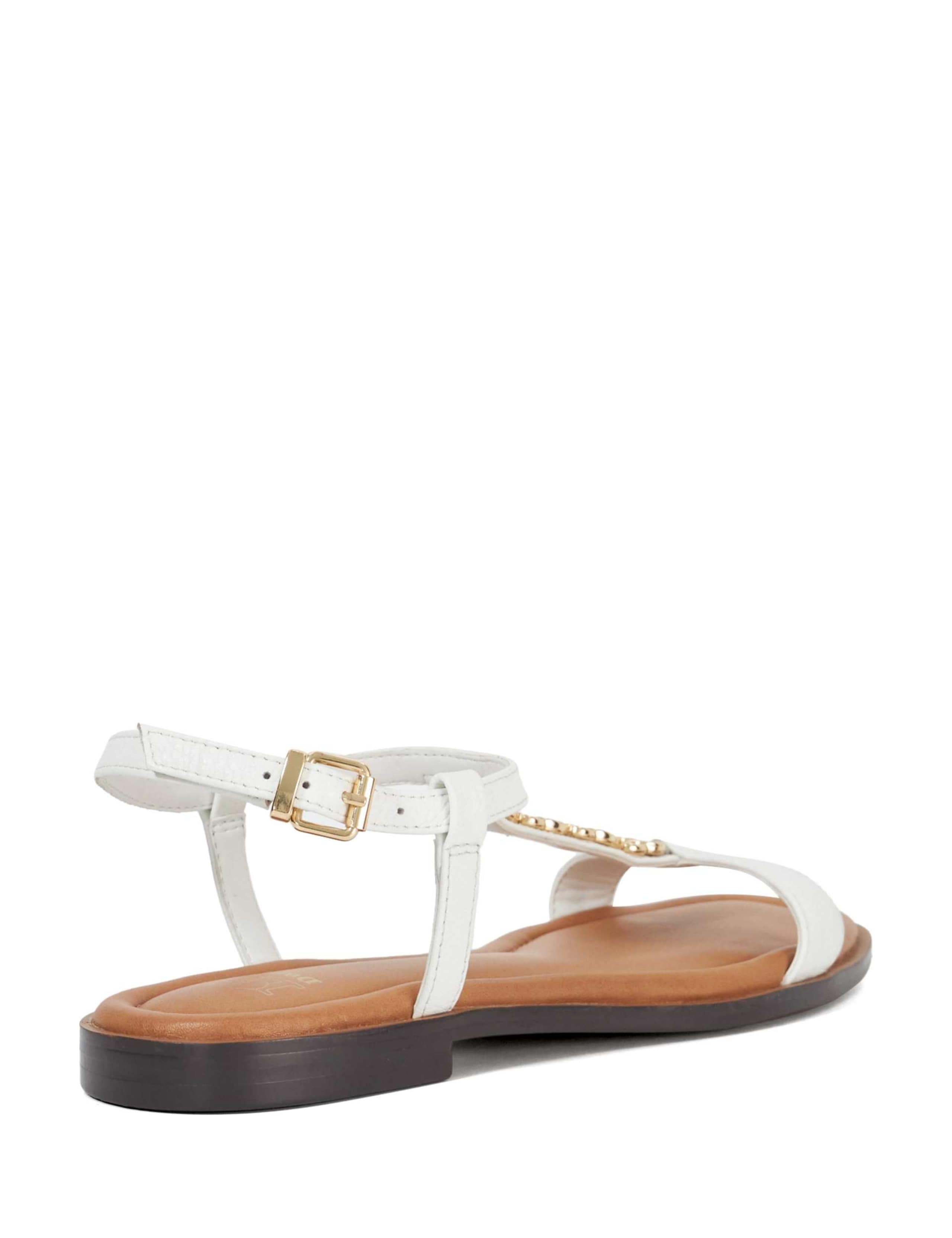 Leather Chain T Bar Flat Sandals 3 of 5