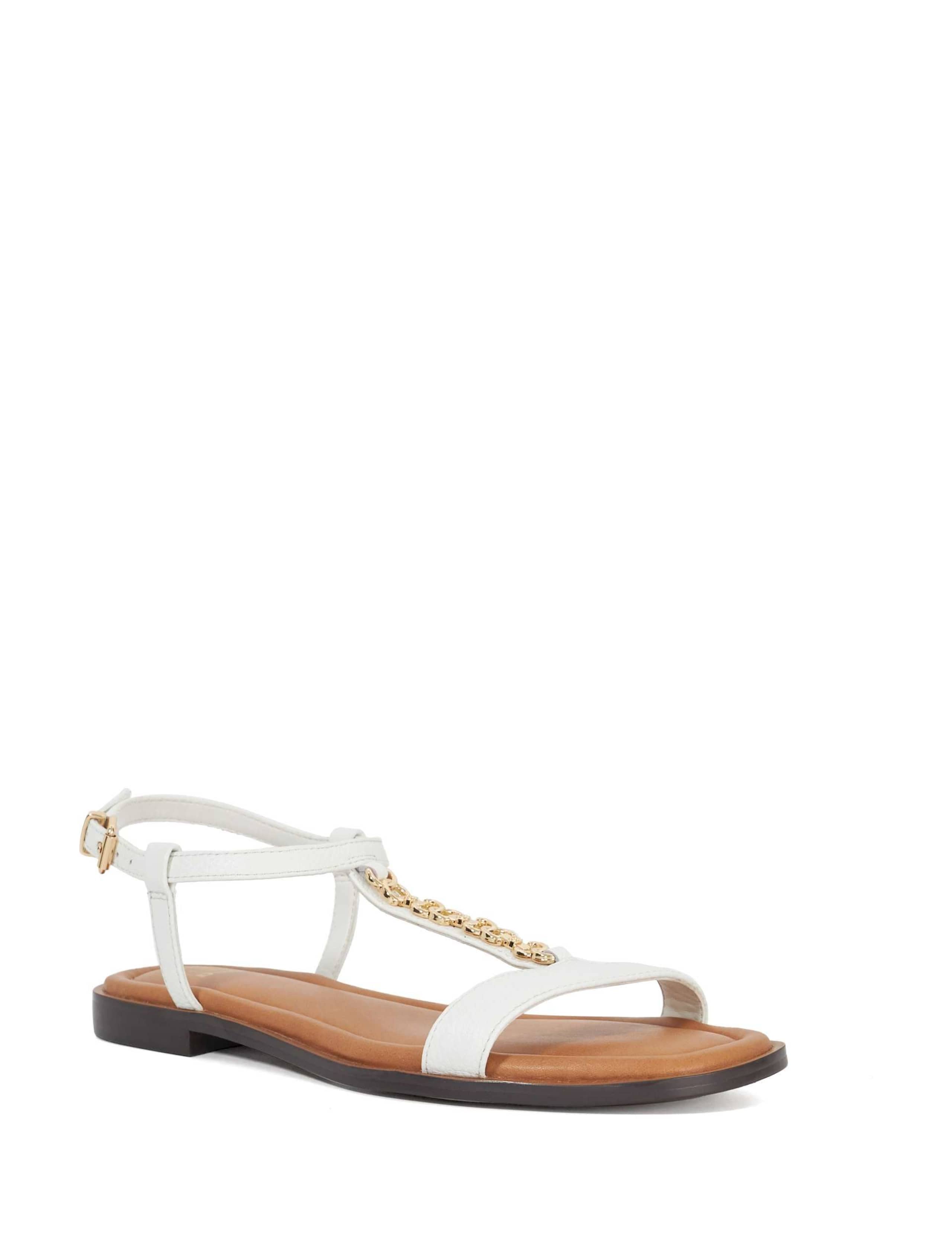 Leather Chain T Bar Flat Sandals 4 of 5