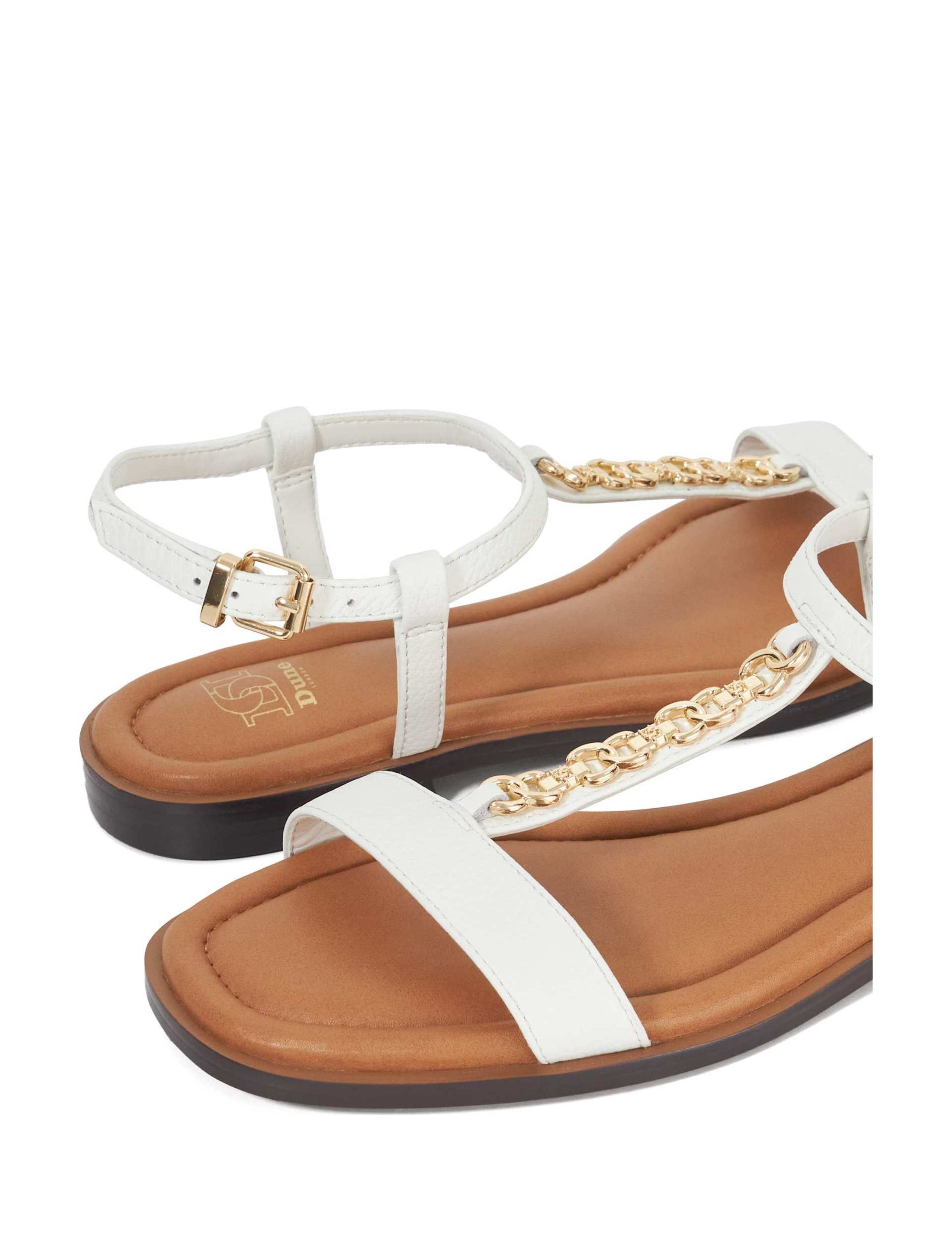 Leather Chain T Bar Flat Sandals 5 of 5