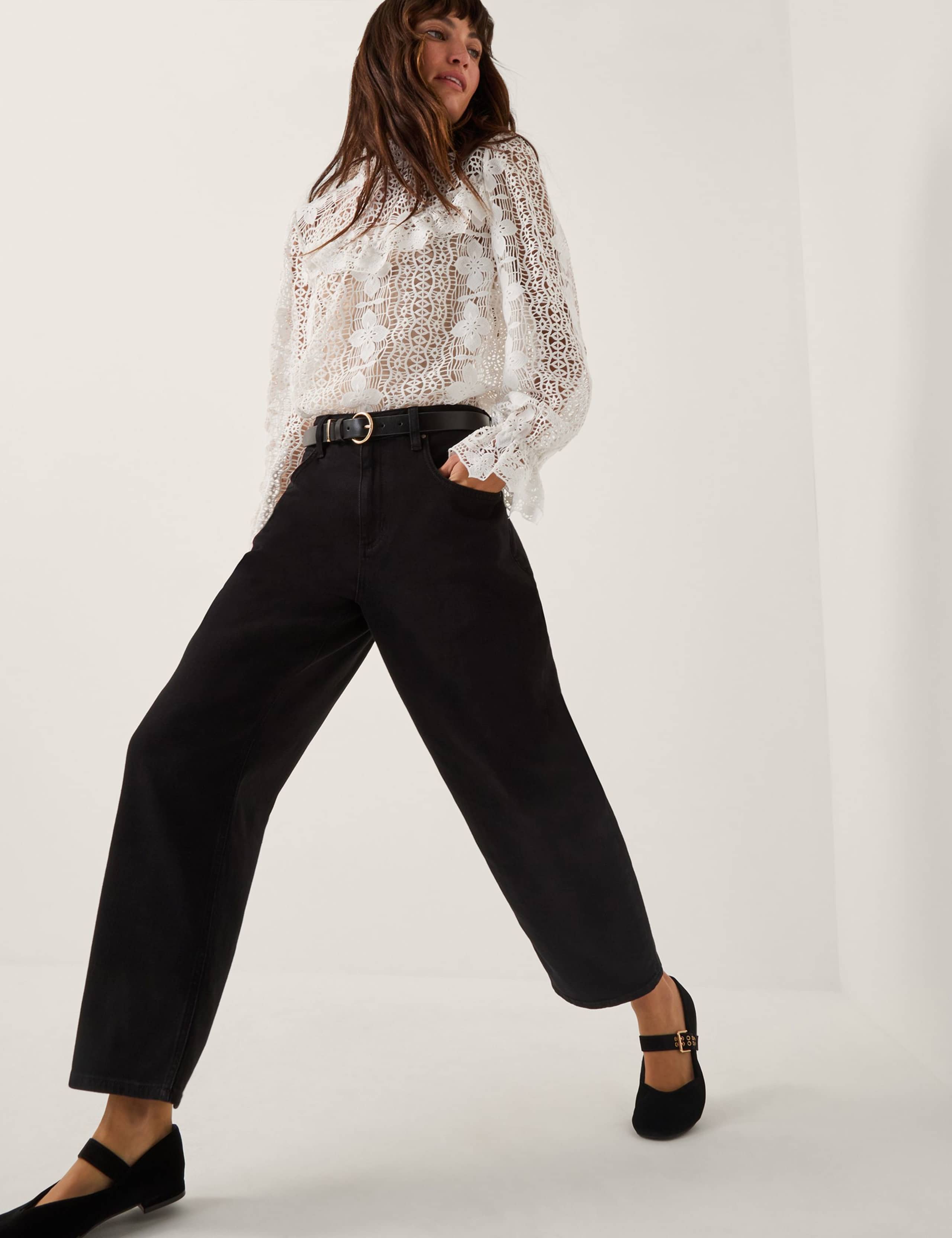 Sheer Lace Floral High Neck Blouse 3 of 4