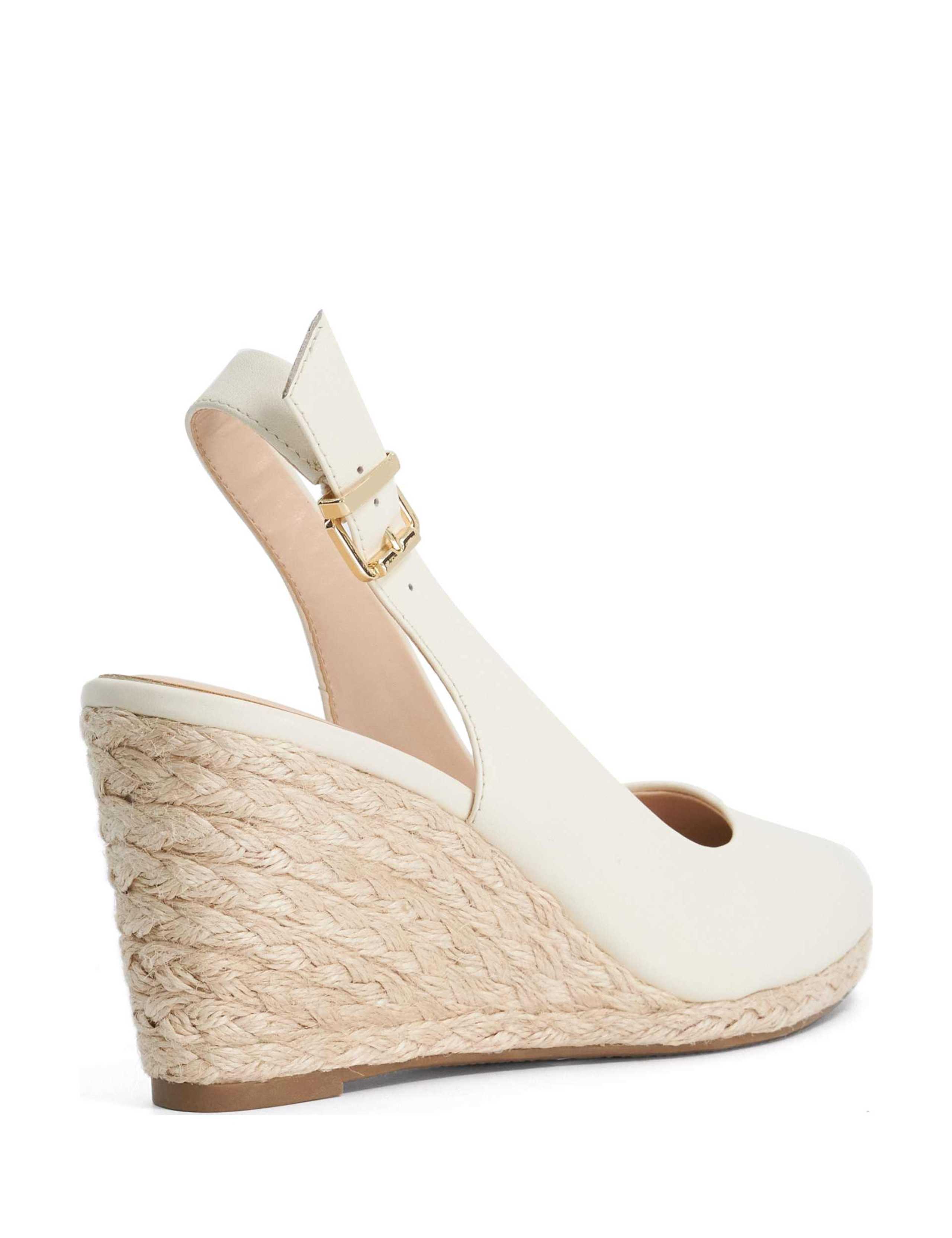 Leather Ankle Strap Wedge Slingback Sandals 4 of 6