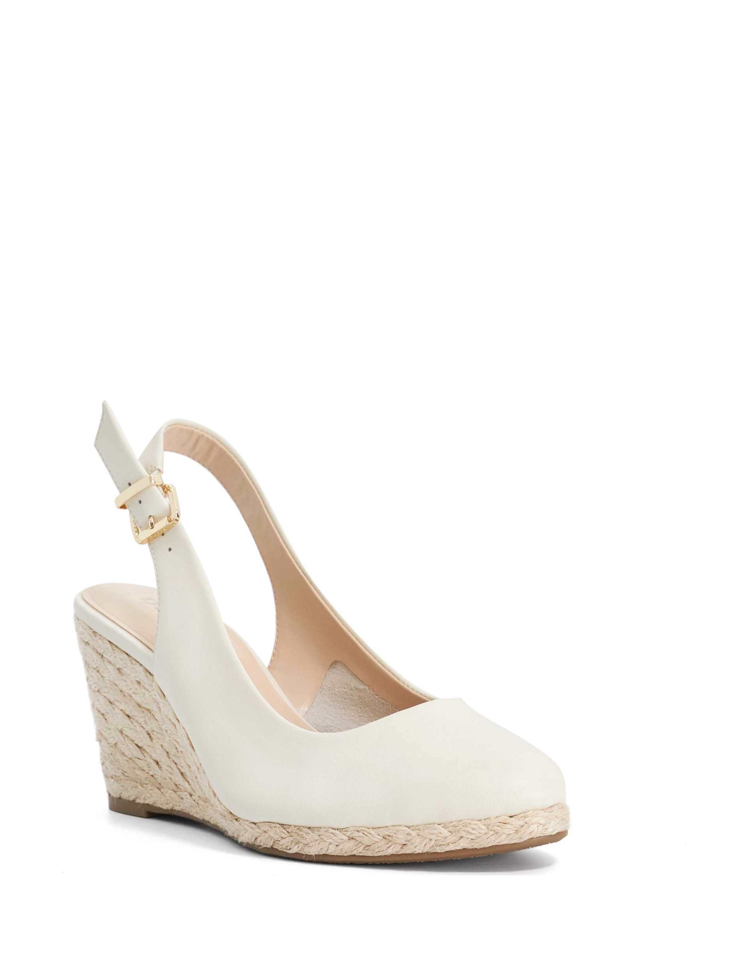 Leather Ankle Strap Wedge Slingback Sandals 5 of 6