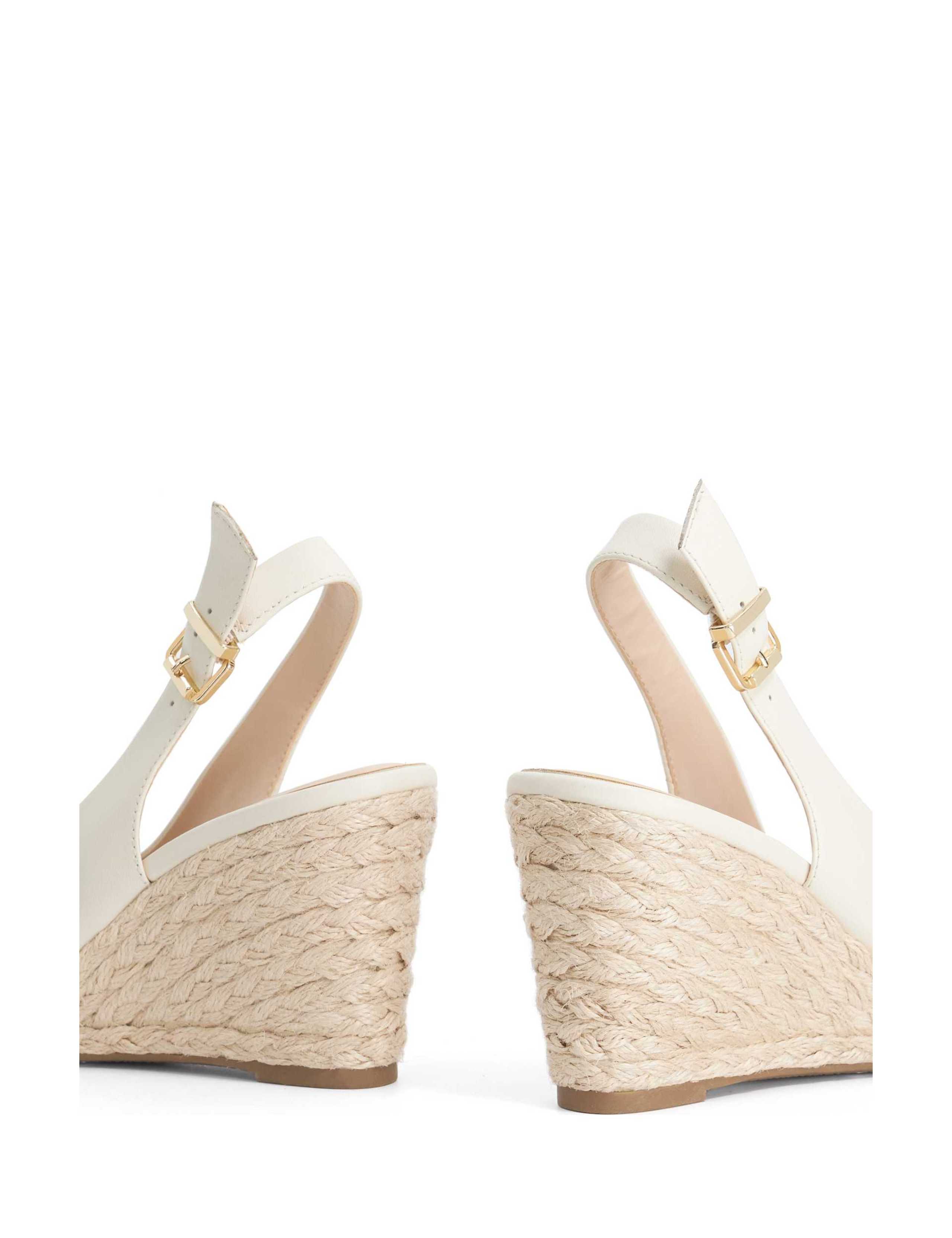 Leather Ankle Strap Wedge Slingback Sandals 6 of 6