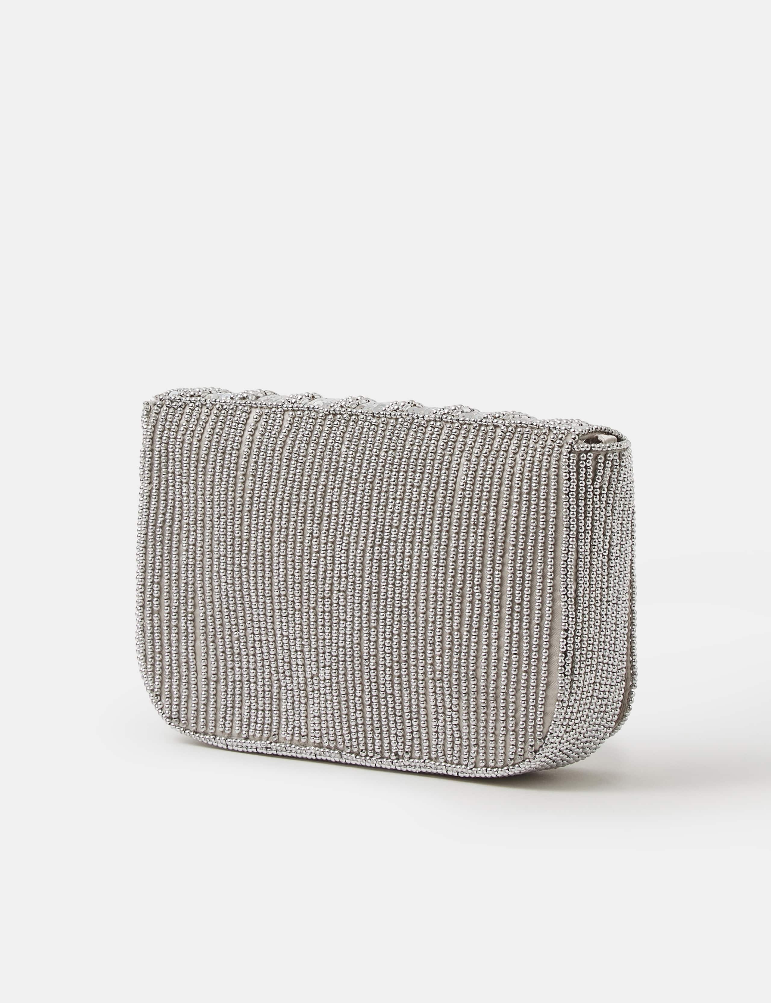 Striped Beaded Flap Cross Body Clutch Bag 2 of 5