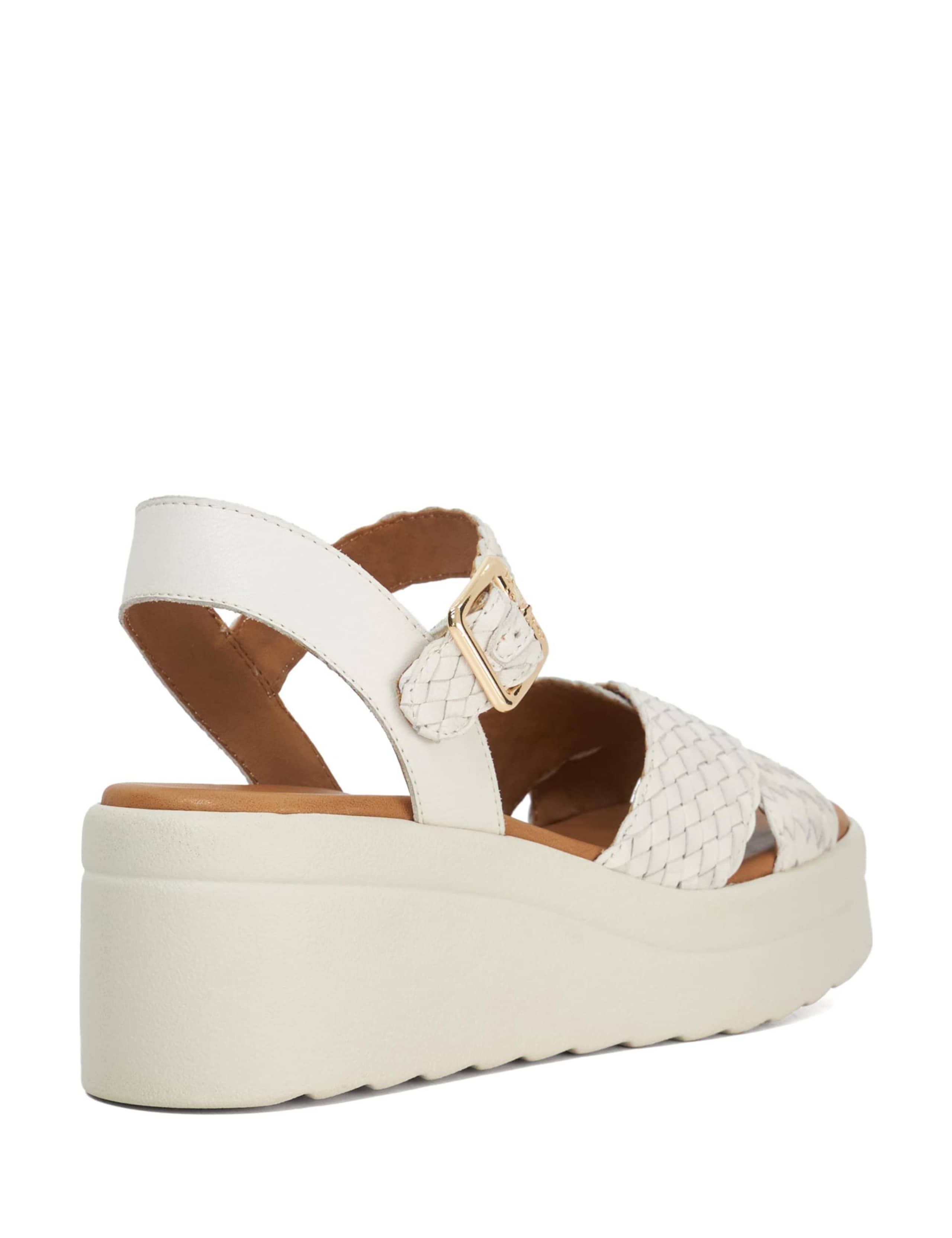 Leather Woven Flatform Wedge Sandals 5 of 6