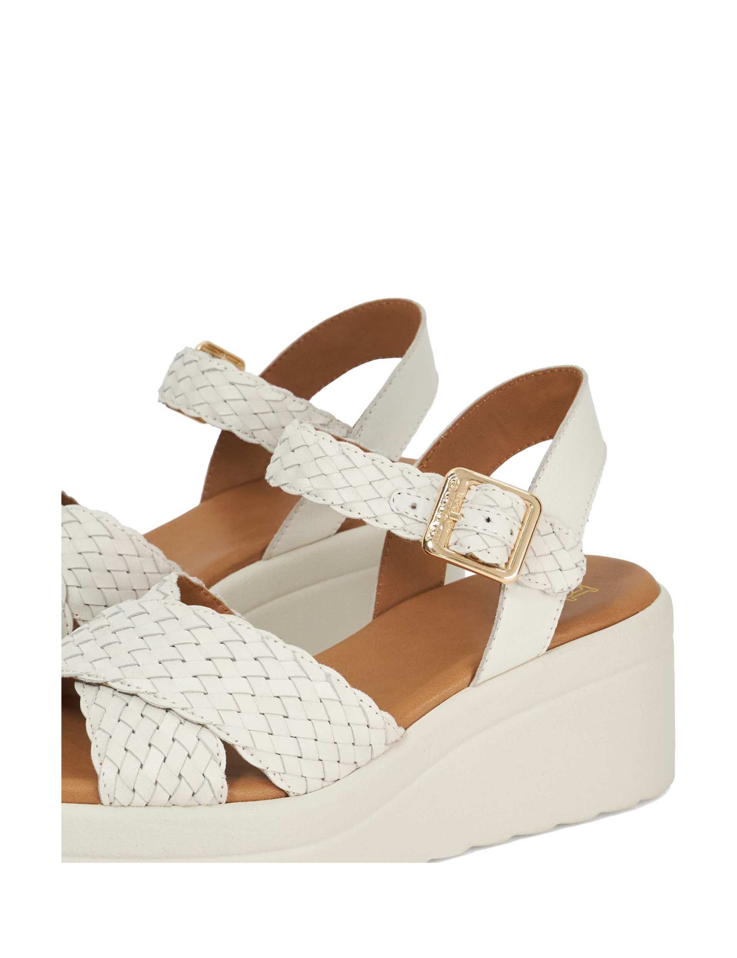 Leather Woven Flatform Wedge Sandals 6 of 6
