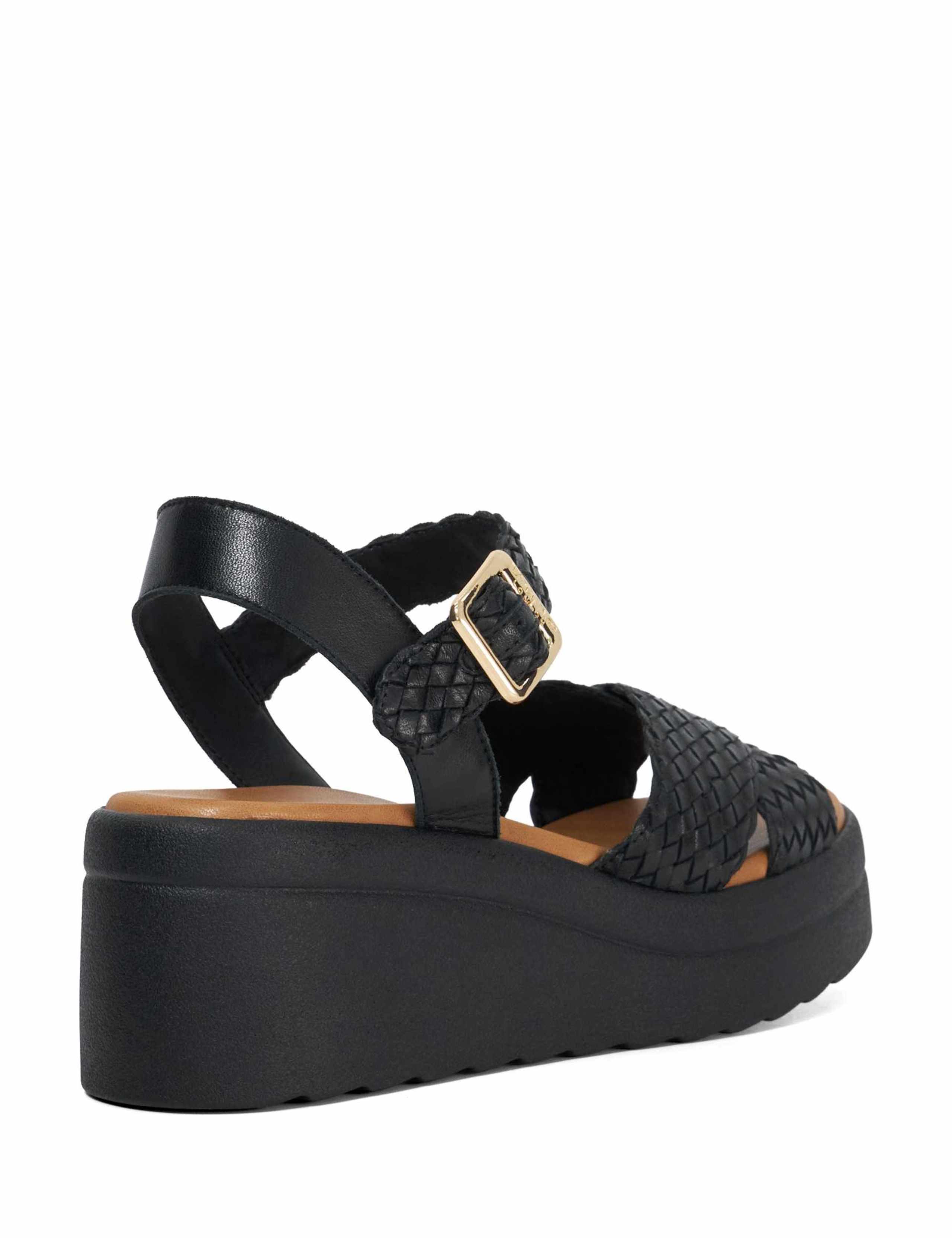 Leather Woven Flatform Wedge Sandals 5 of 6