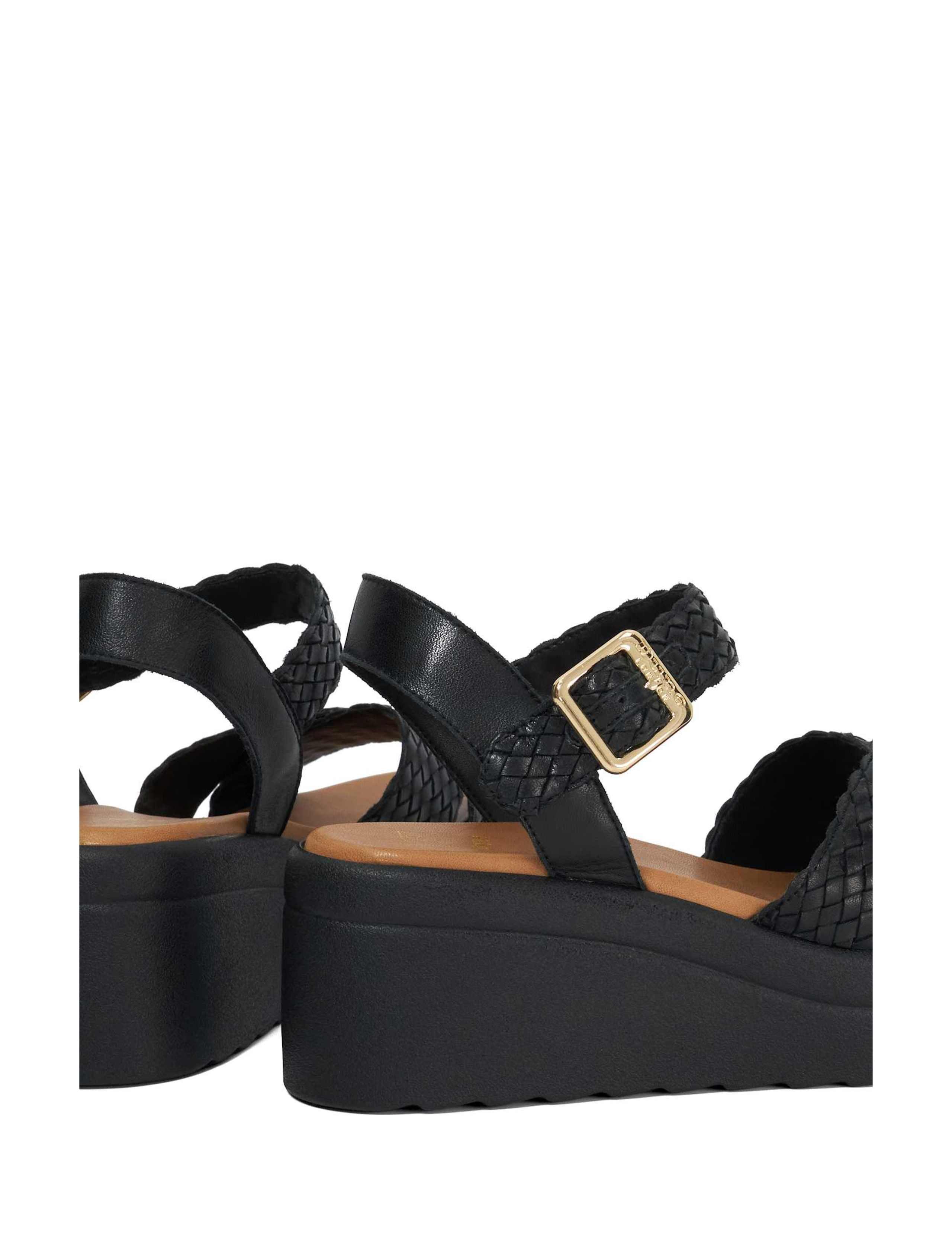 Leather Woven Flatform Wedge Sandals 6 of 6