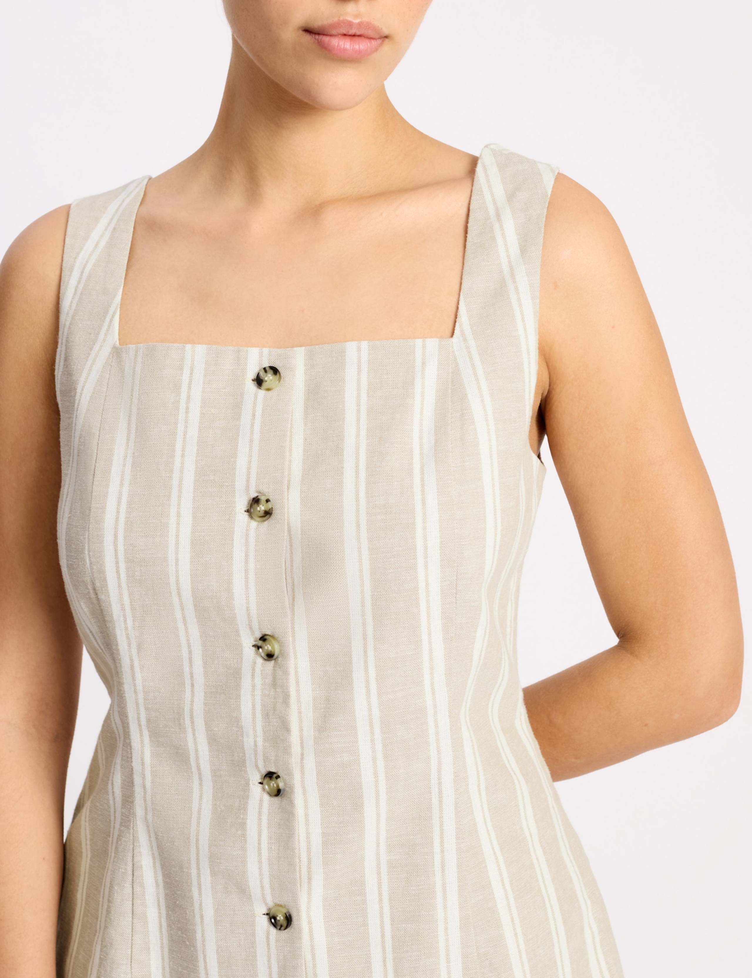 Linen Rich Striped Square Neck Top 7 of 7