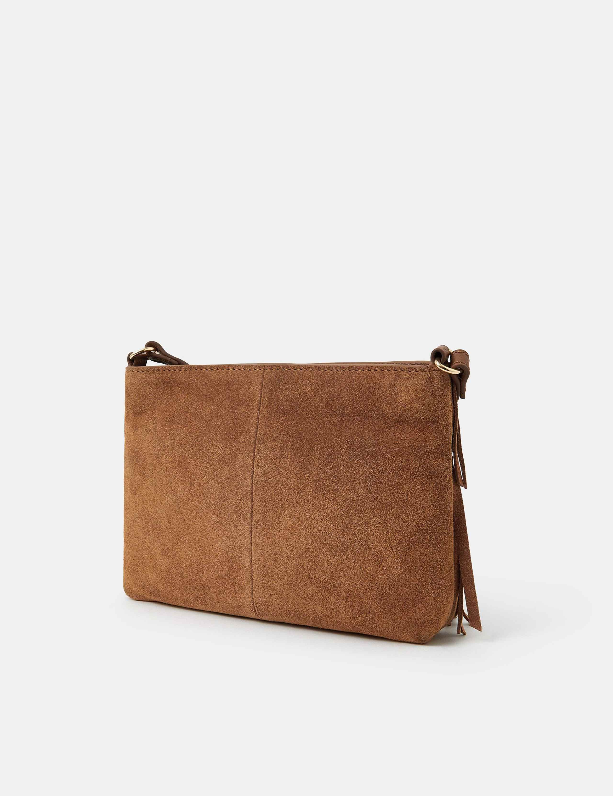 Suede Fringed Cross Body Bag 2 of 4