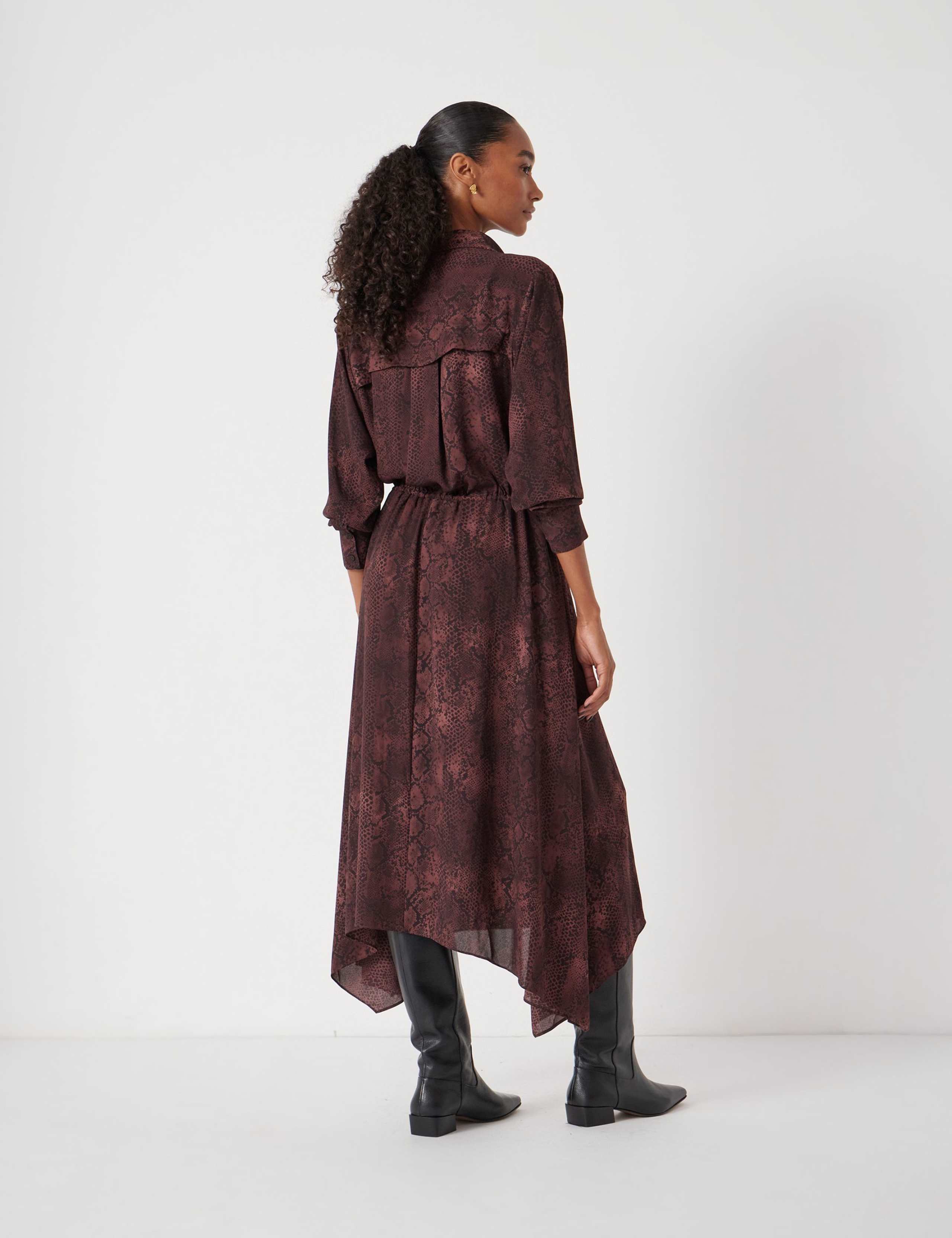 Chiffon Animal Print Midi Waisted Dress 4 of 5