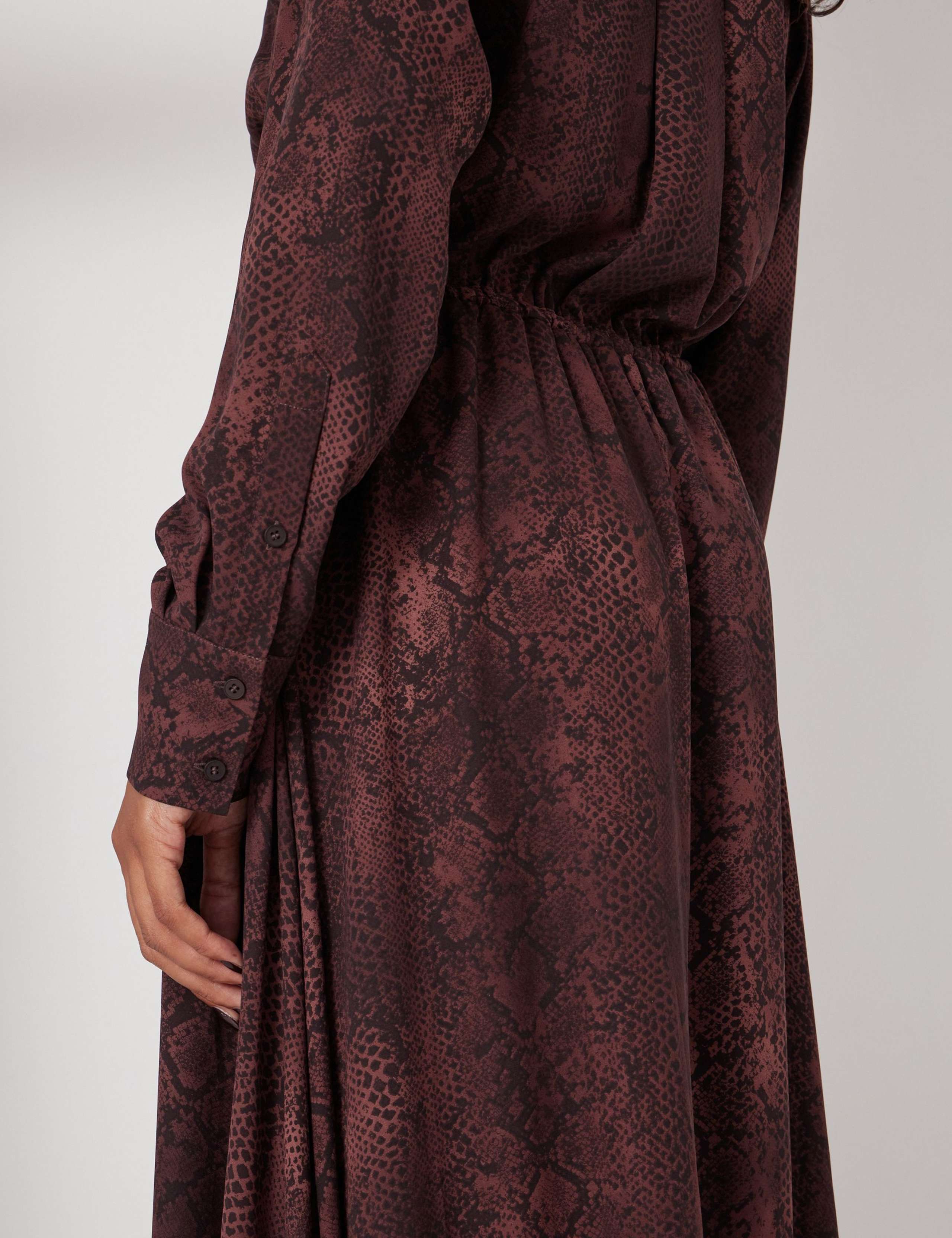 Chiffon Animal Print Midi Waisted Dress 5 of 5
