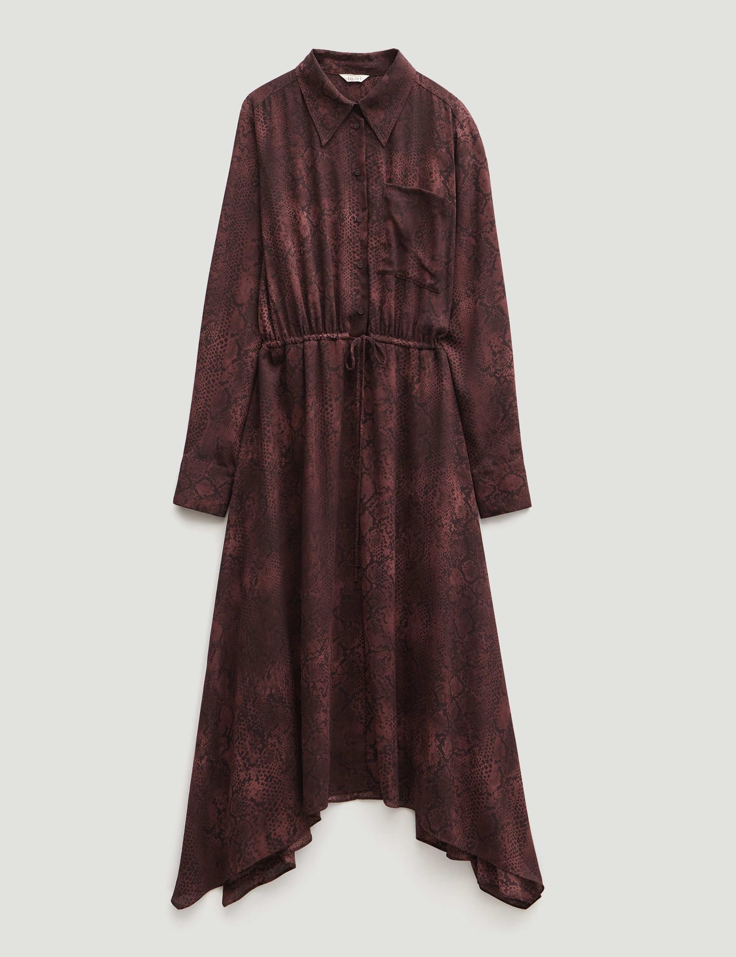 Chiffon Animal Print Midi Waisted Dress 2 of 5