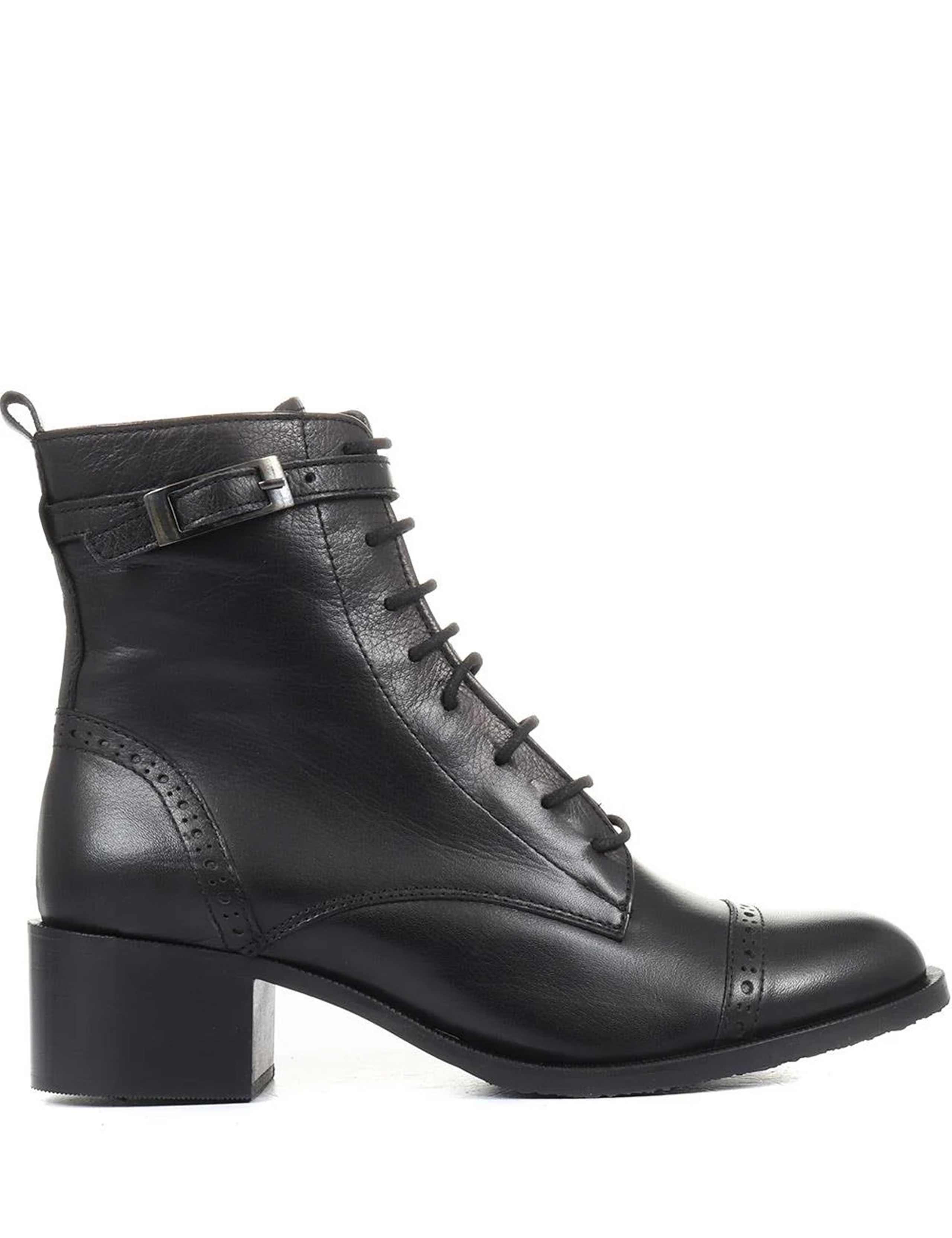 Wide Fit Leather Block Heel Ankle Boots 2 of 6