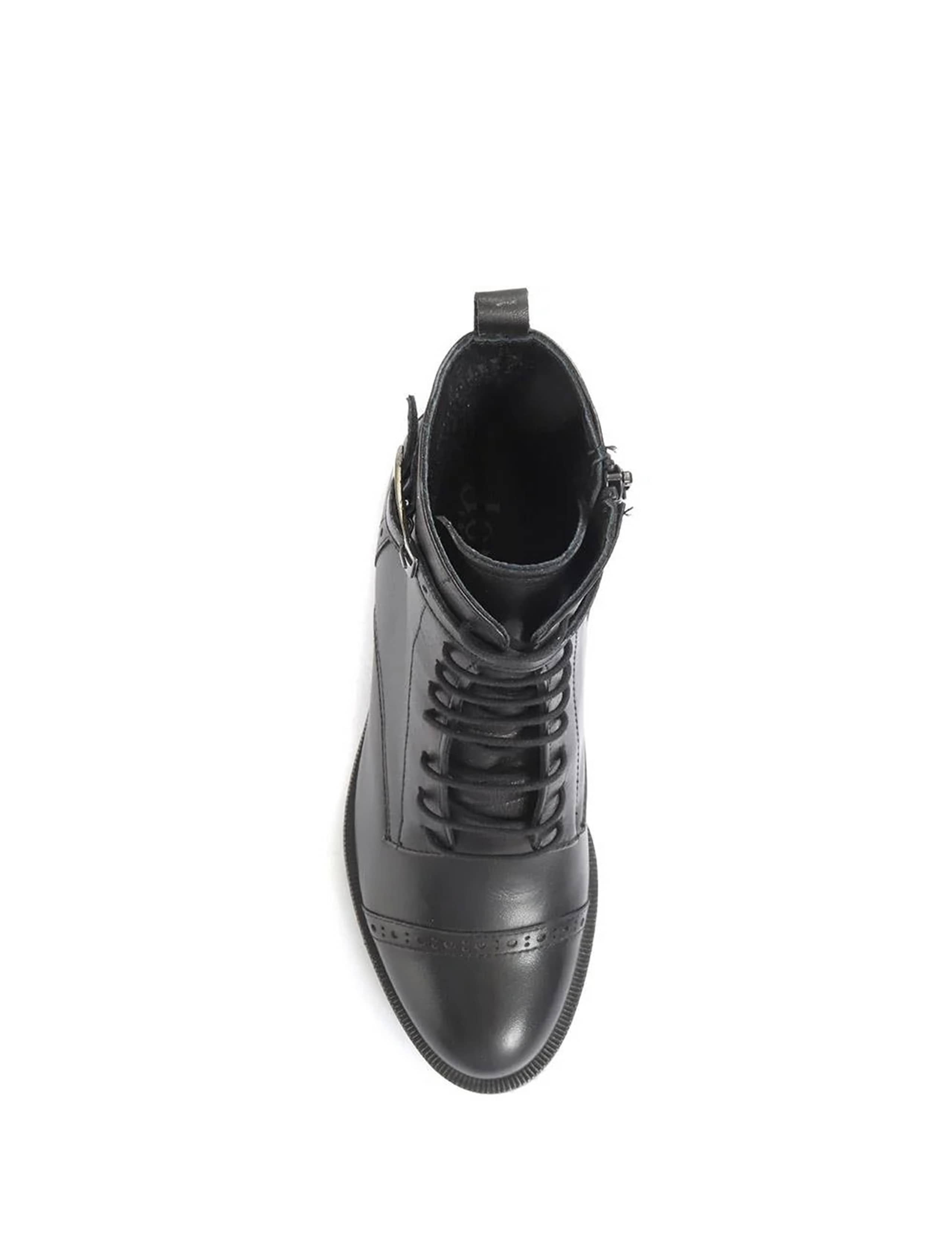 Wide Fit Leather Block Heel Ankle Boots 4 of 6
