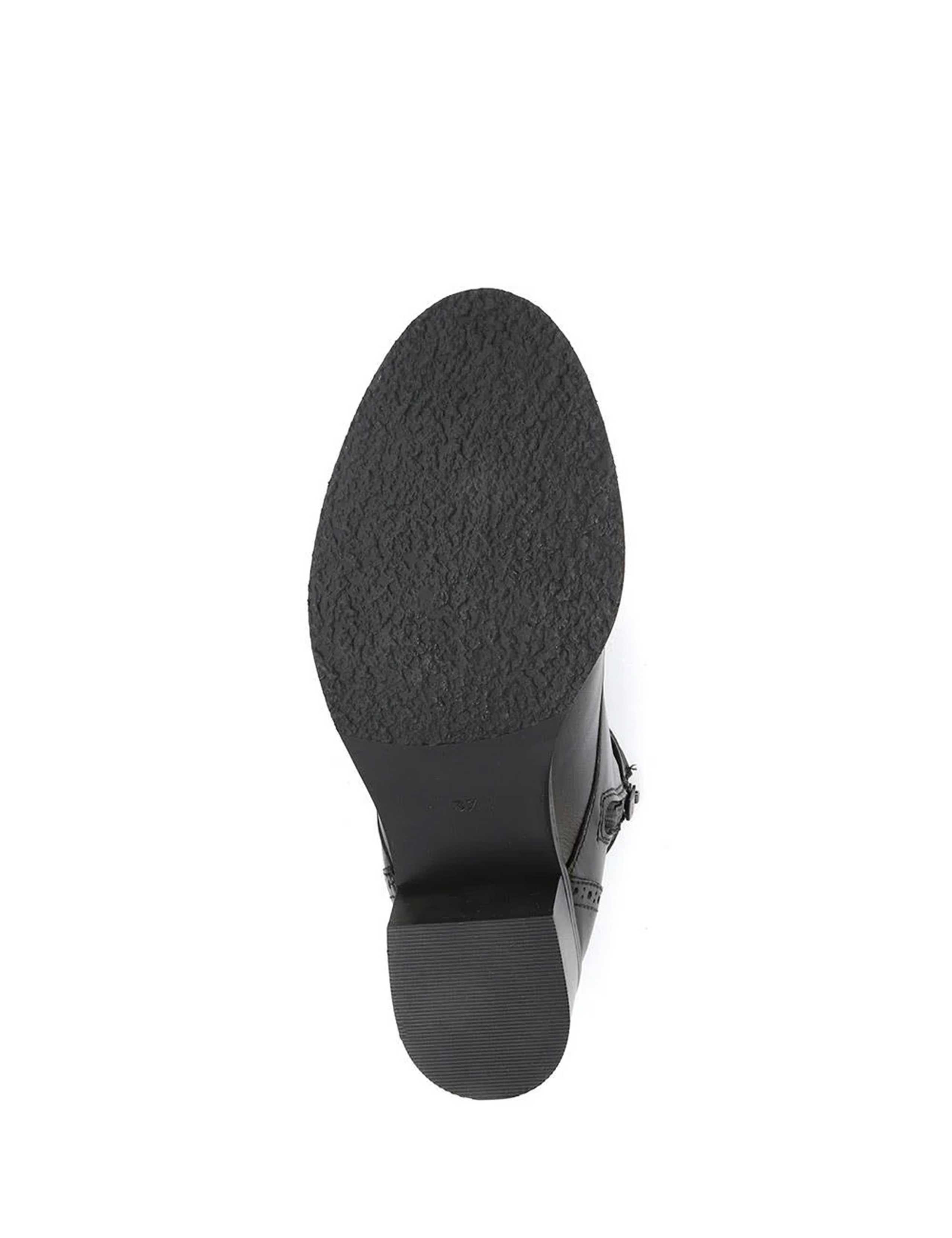 Wide Fit Leather Block Heel Ankle Boots 6 of 6
