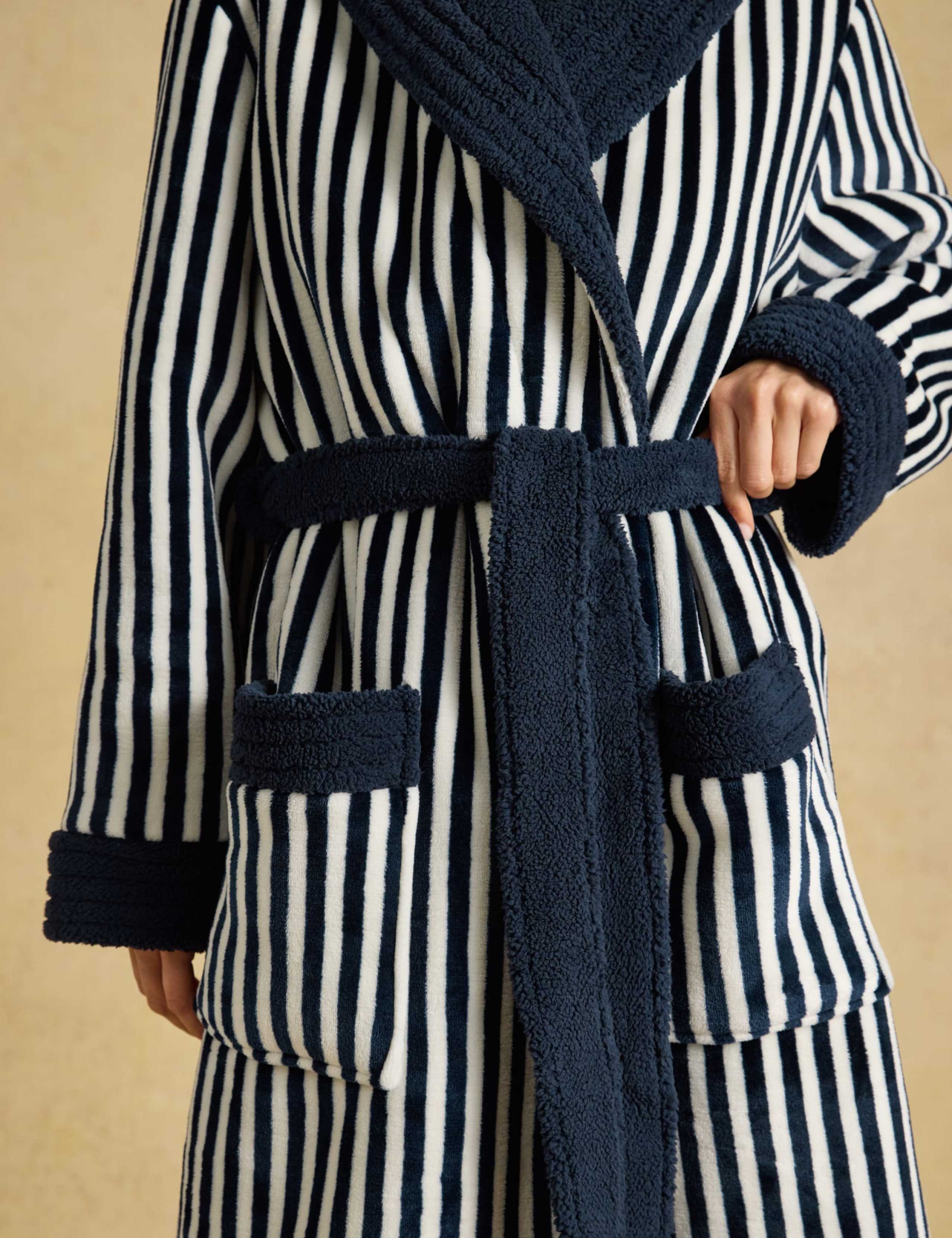 Fleece Striped Dressing Gown 2 of 6