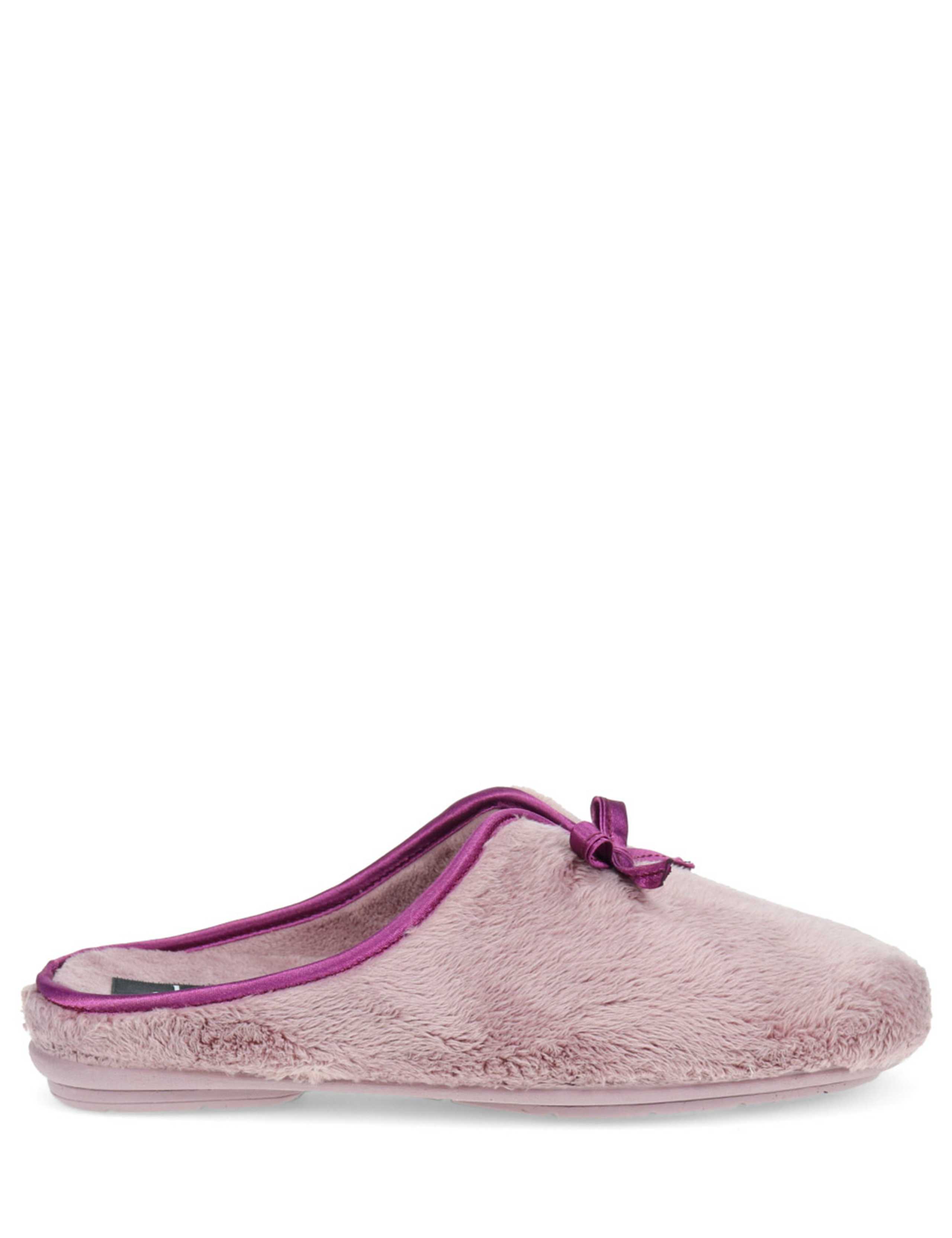 Bow Faux Fur Lined Mule Slippers 2 of 7
