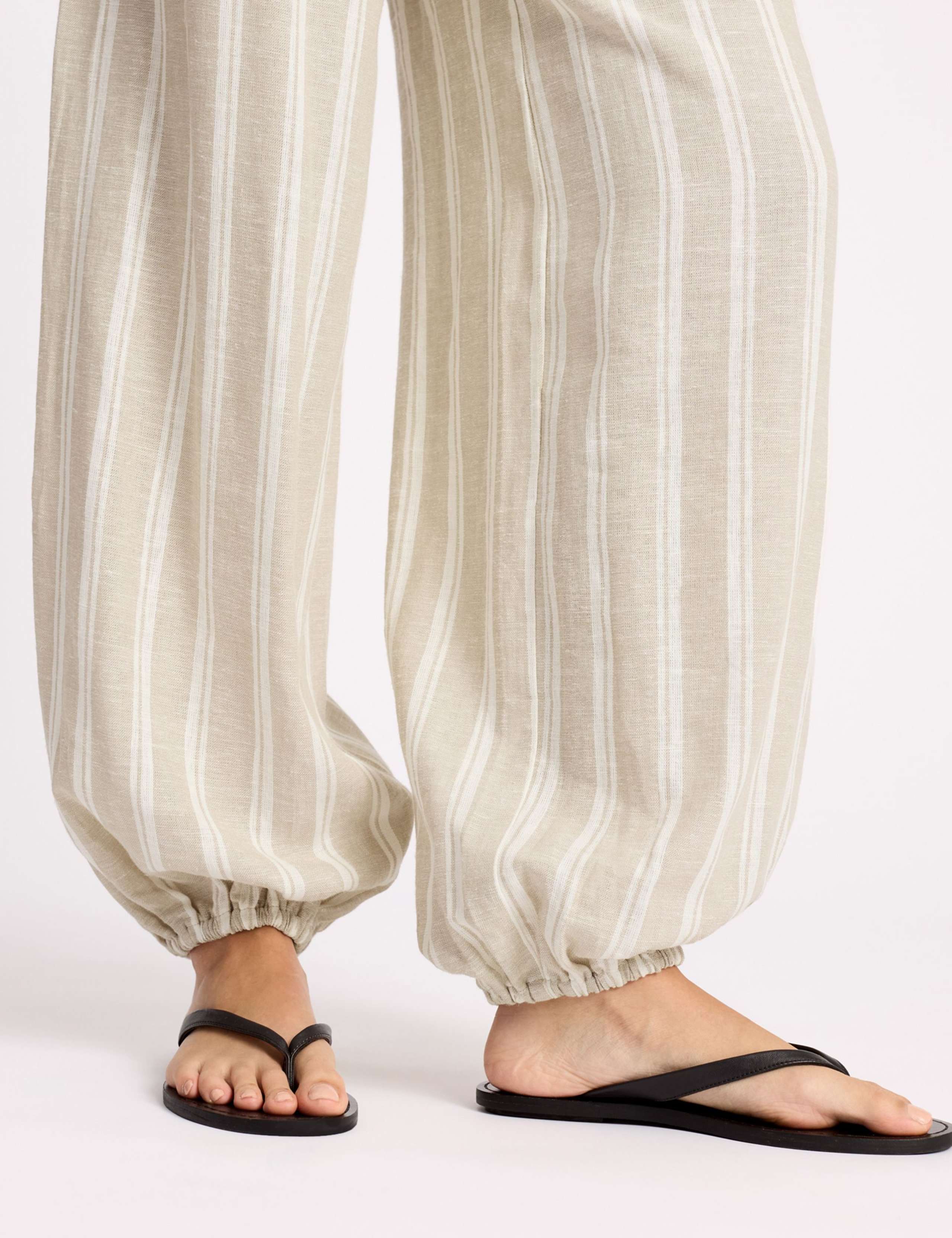 Linen Rich Striped Balloon Trousers 6 of 6