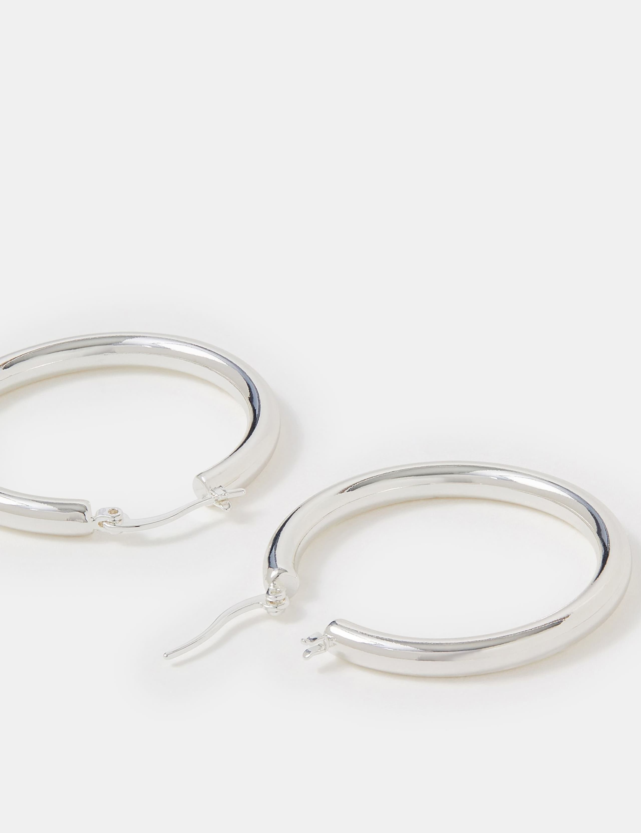 Silver Plated Hoop Earrings 3 of 3