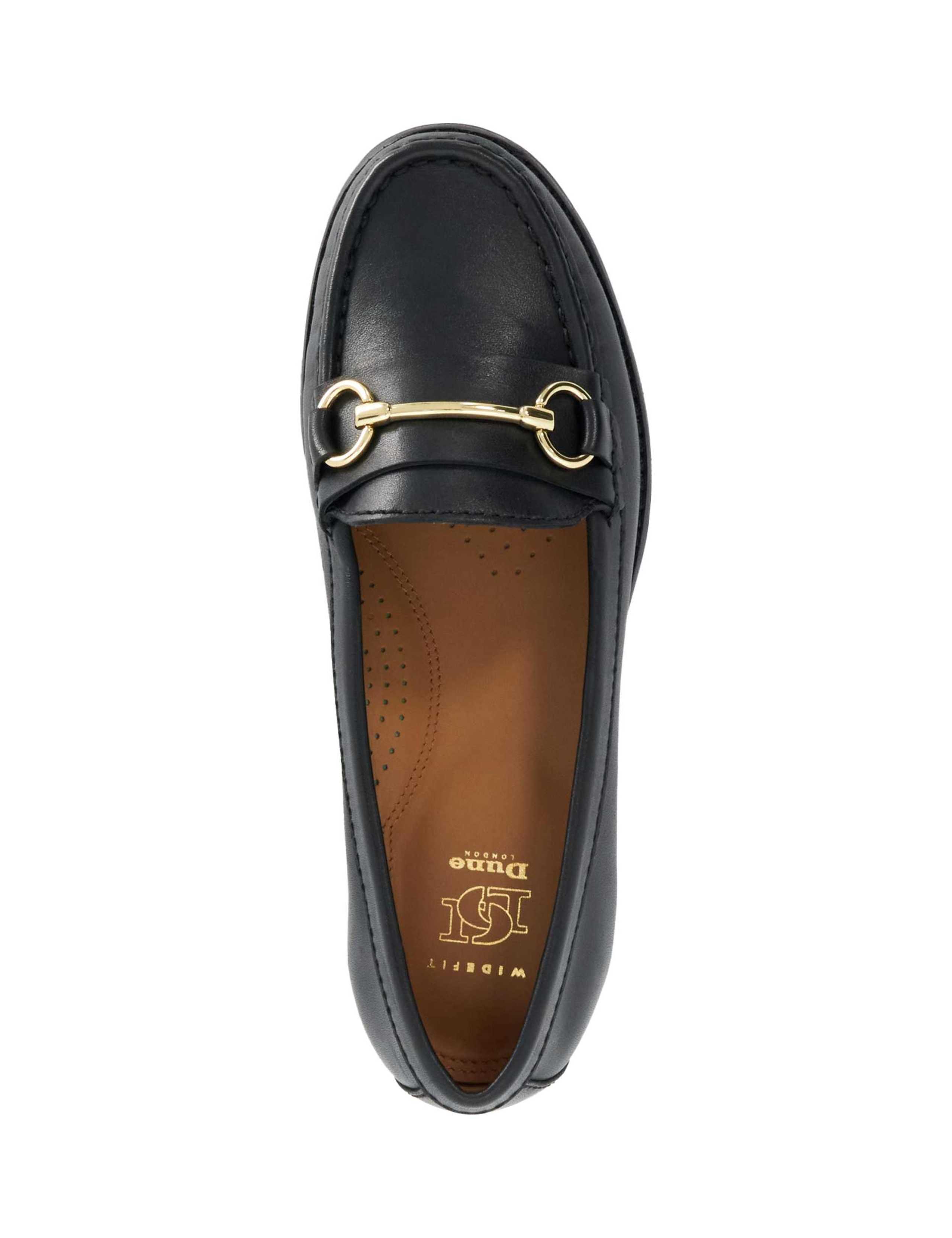 Wide Fit Leather Slip On Flat Loafers 2 of 5