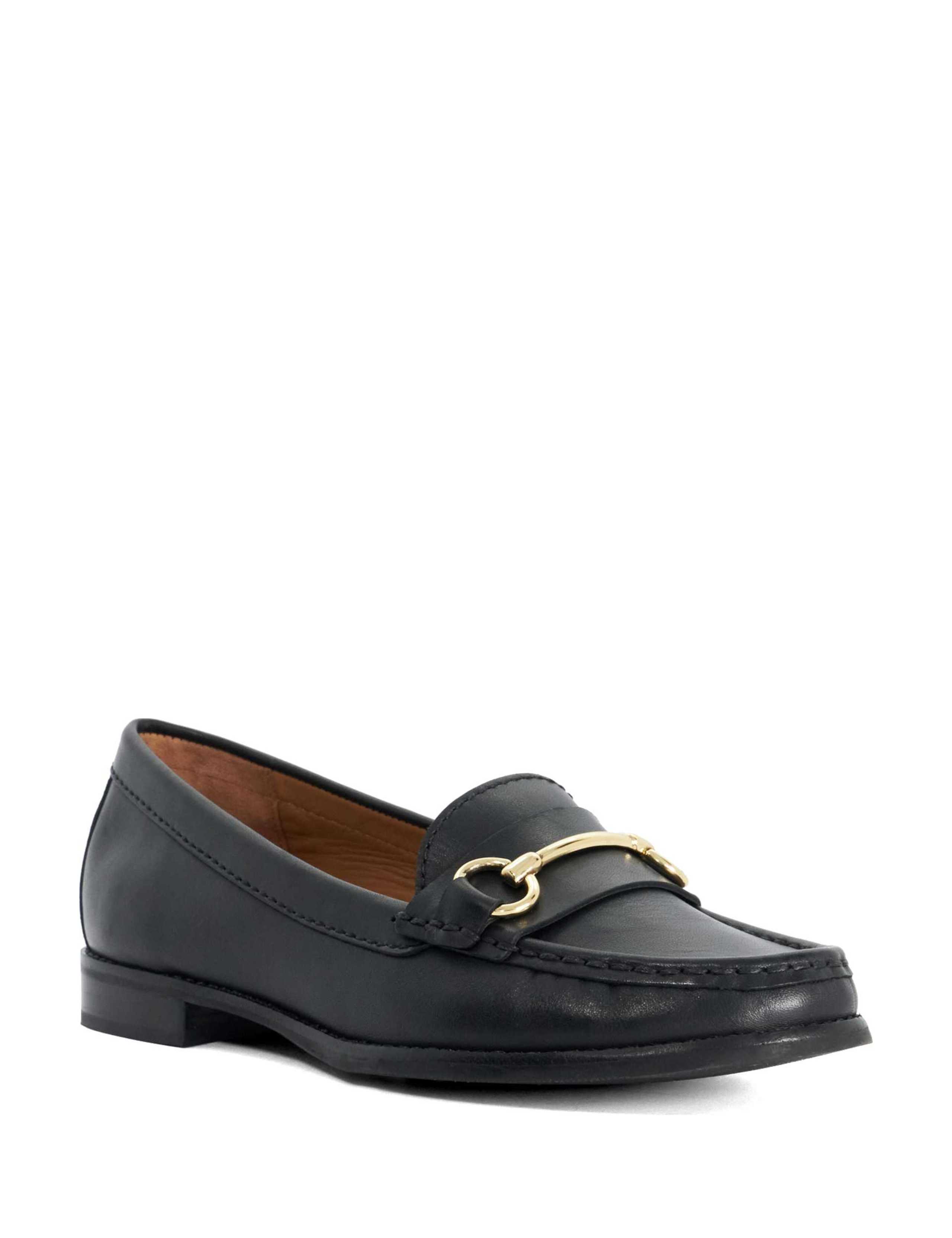 Wide Fit Leather Slip On Flat Loafers 4 of 5