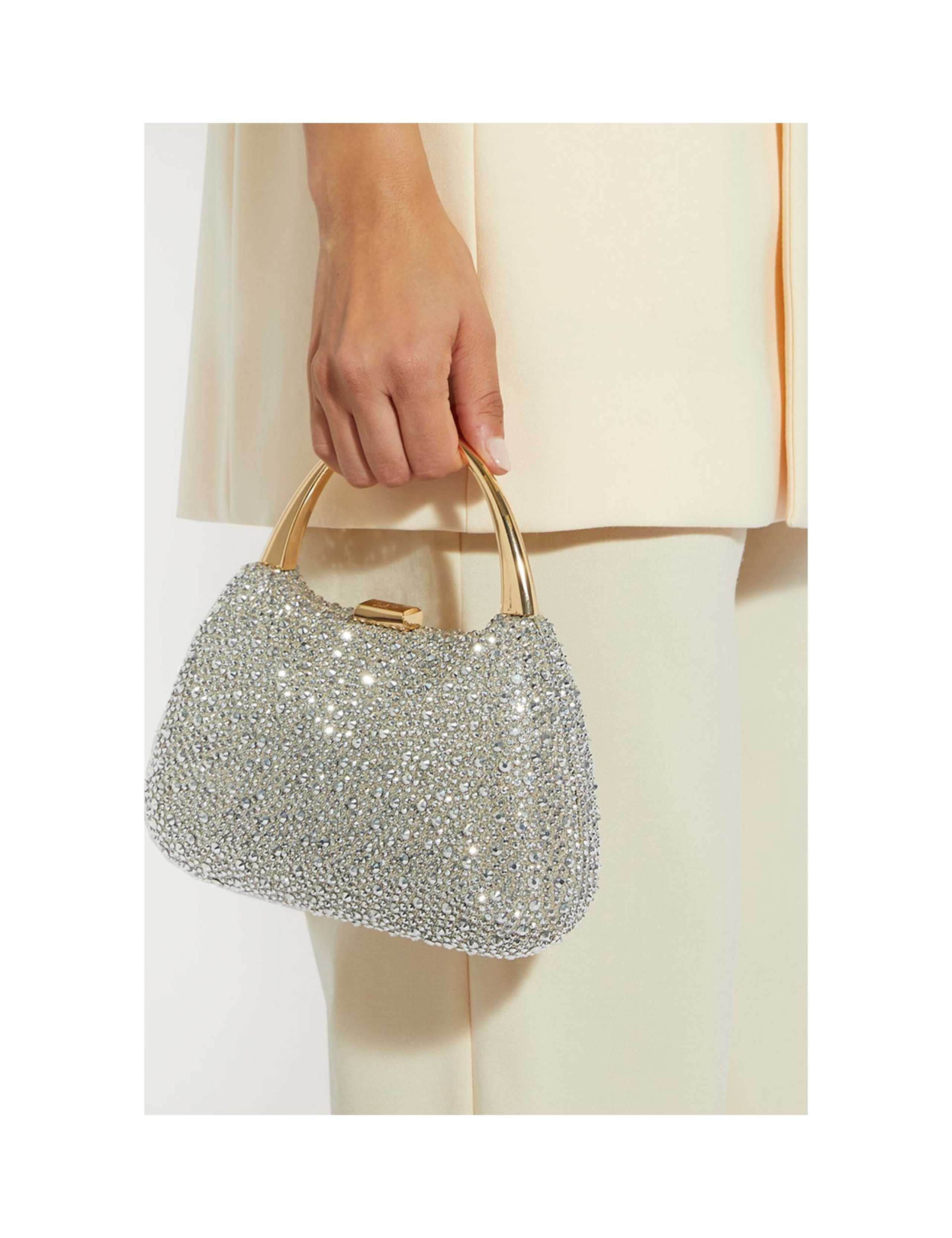 Diamante Gold-Tone Handle Clutch Bag 2 of 6