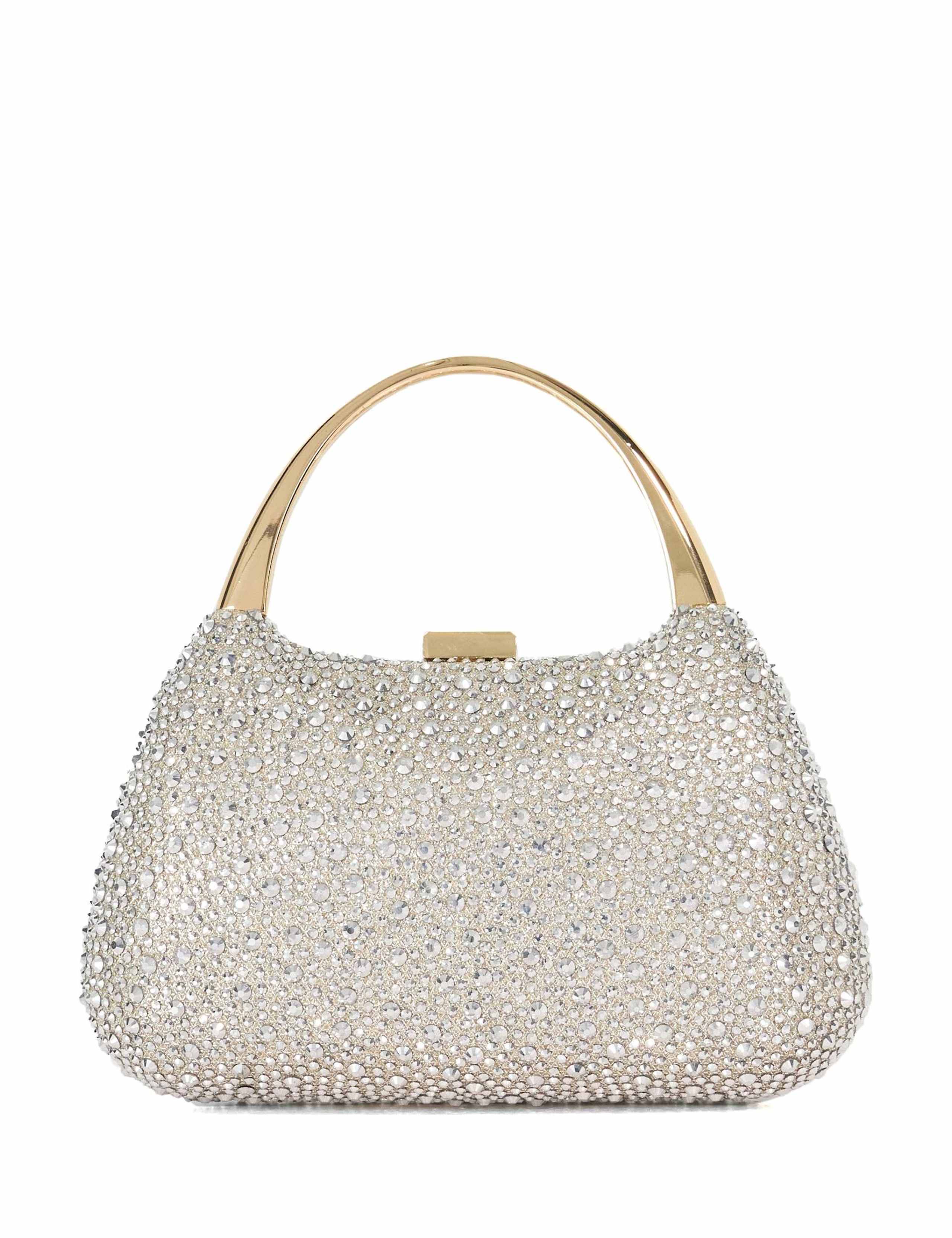 Diamante Gold-Tone Handle Clutch Bag 4 of 6