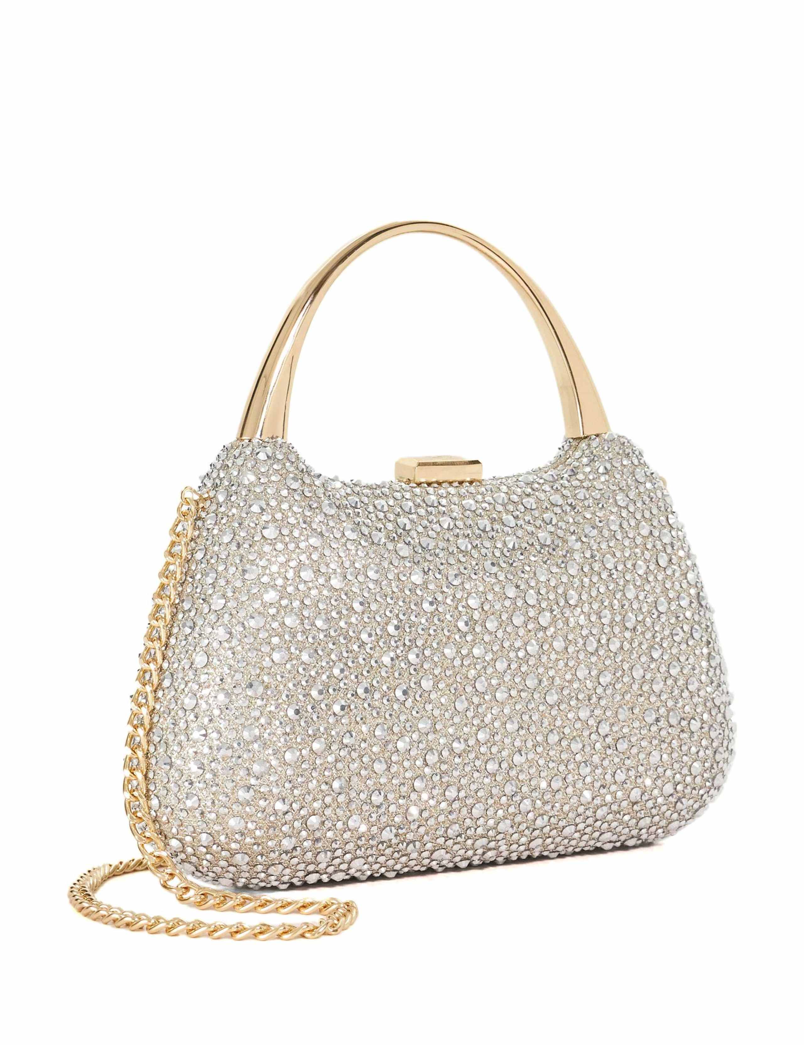 Diamante Gold-Tone Handle Clutch Bag 5 of 6