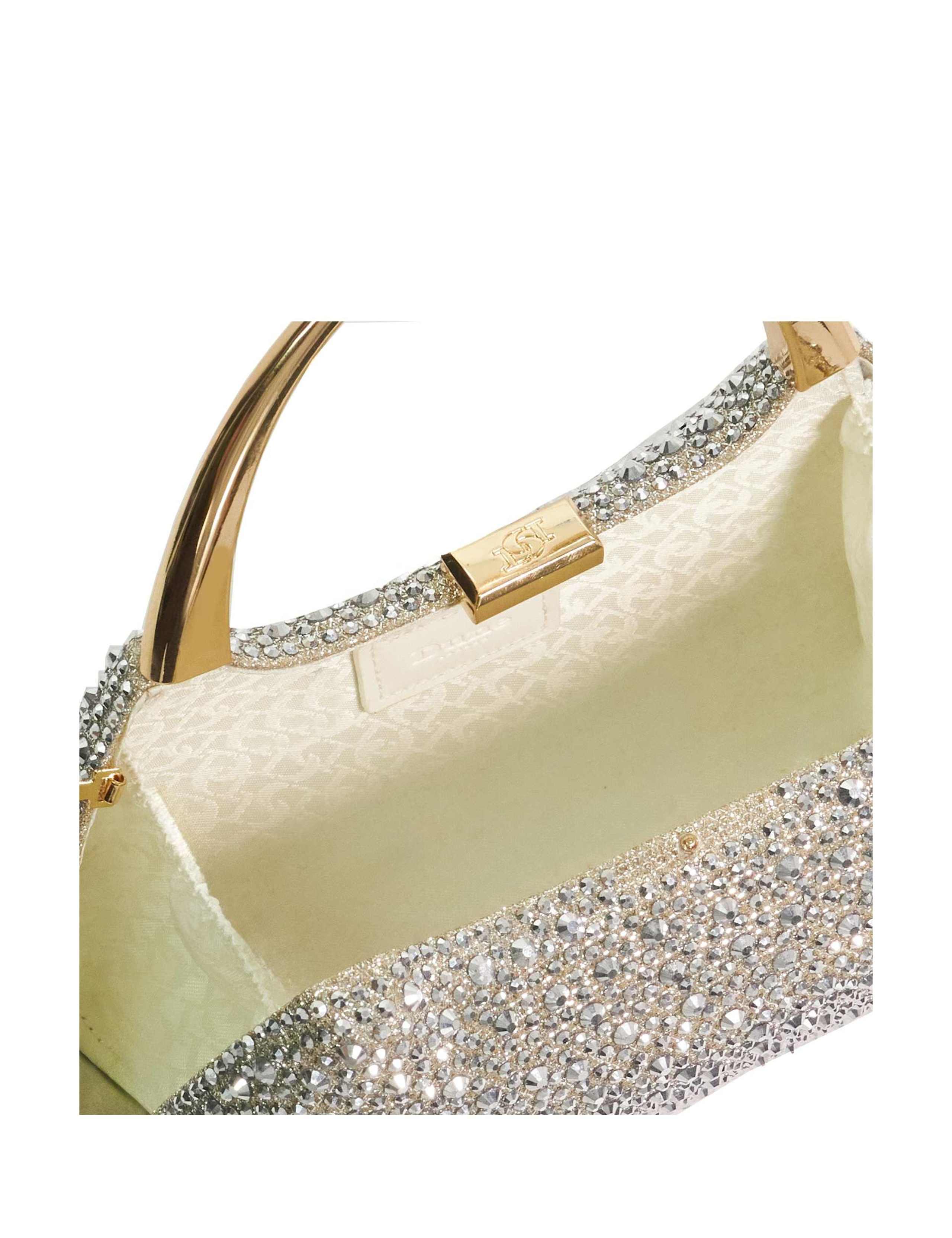 Diamante Gold-Tone Handle Clutch Bag 6 of 6