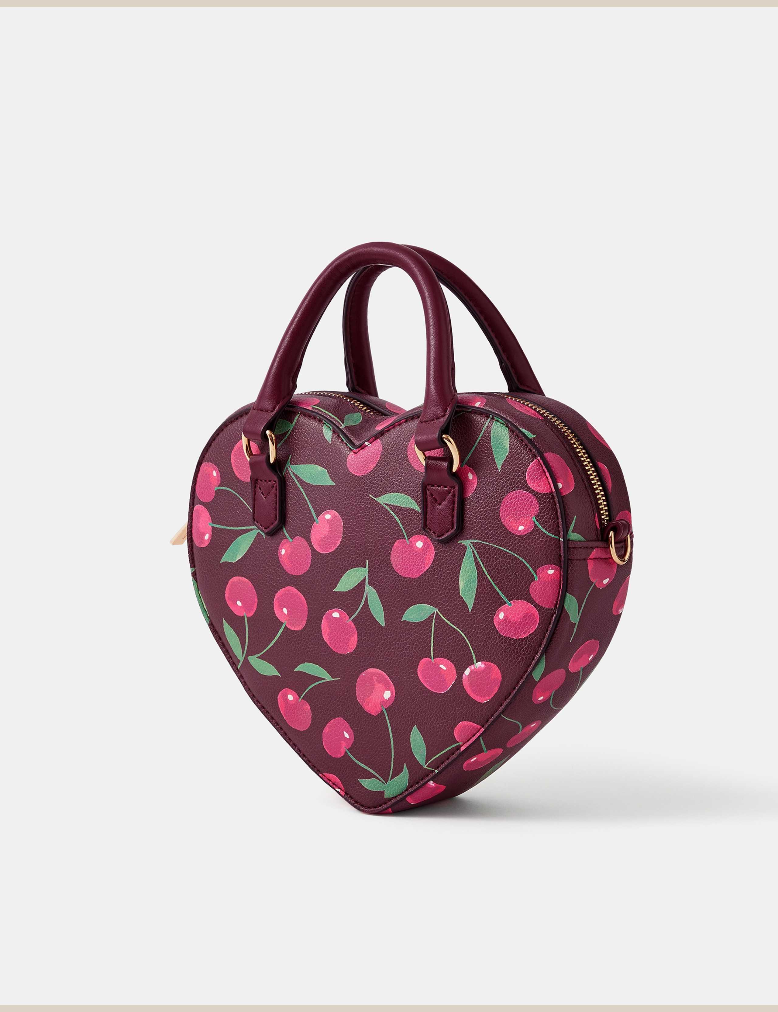 Cherry Print Heart Crossbody Bag 2 of 5